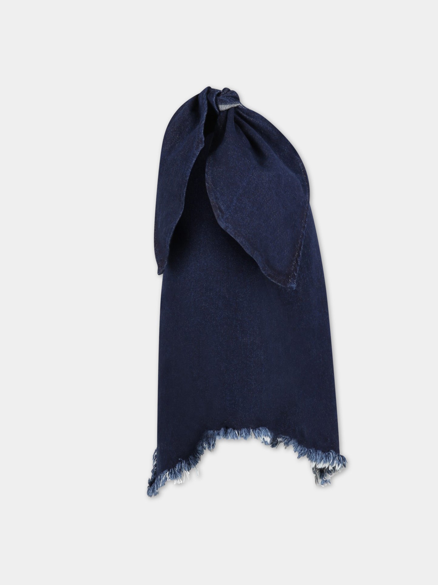 Top blu per bambina con patch logato e nodo,Marques Almeida,SS23CORETP0342DNM NAVY