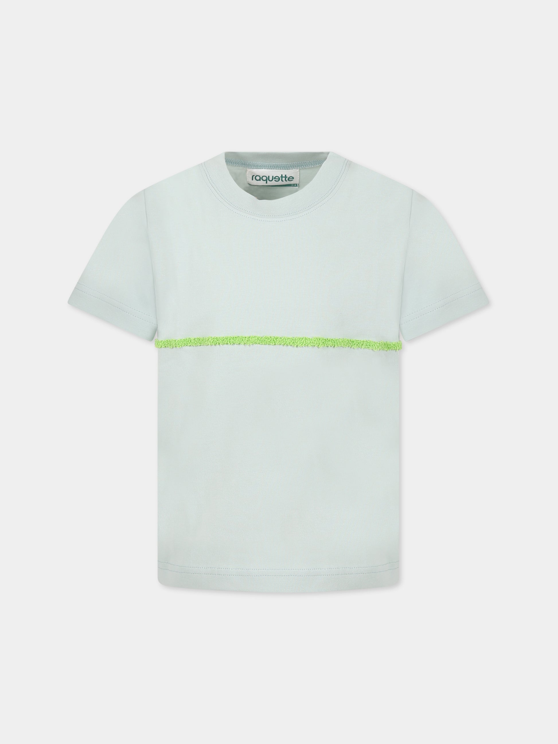 T-shirt celeste per bambini con dettagli verde,Raquette,BAT 001B 67