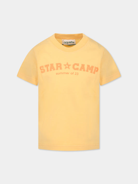 T-shirt arancione per bambini con scritta  Star camp ,Raquette,BAT 001D 65