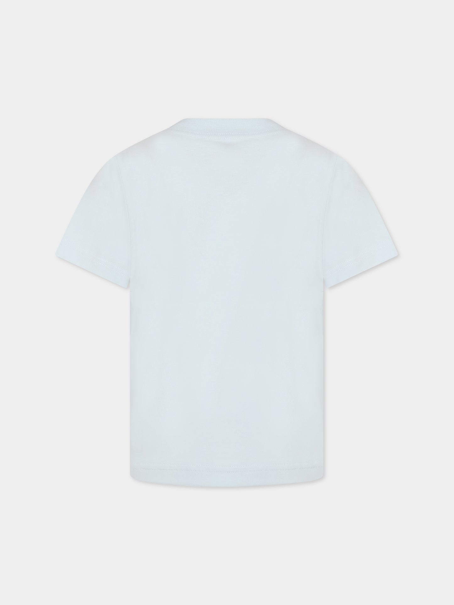 T-shirt celeste per bambini con stampa e logo,Raquette,BAT 001C 78