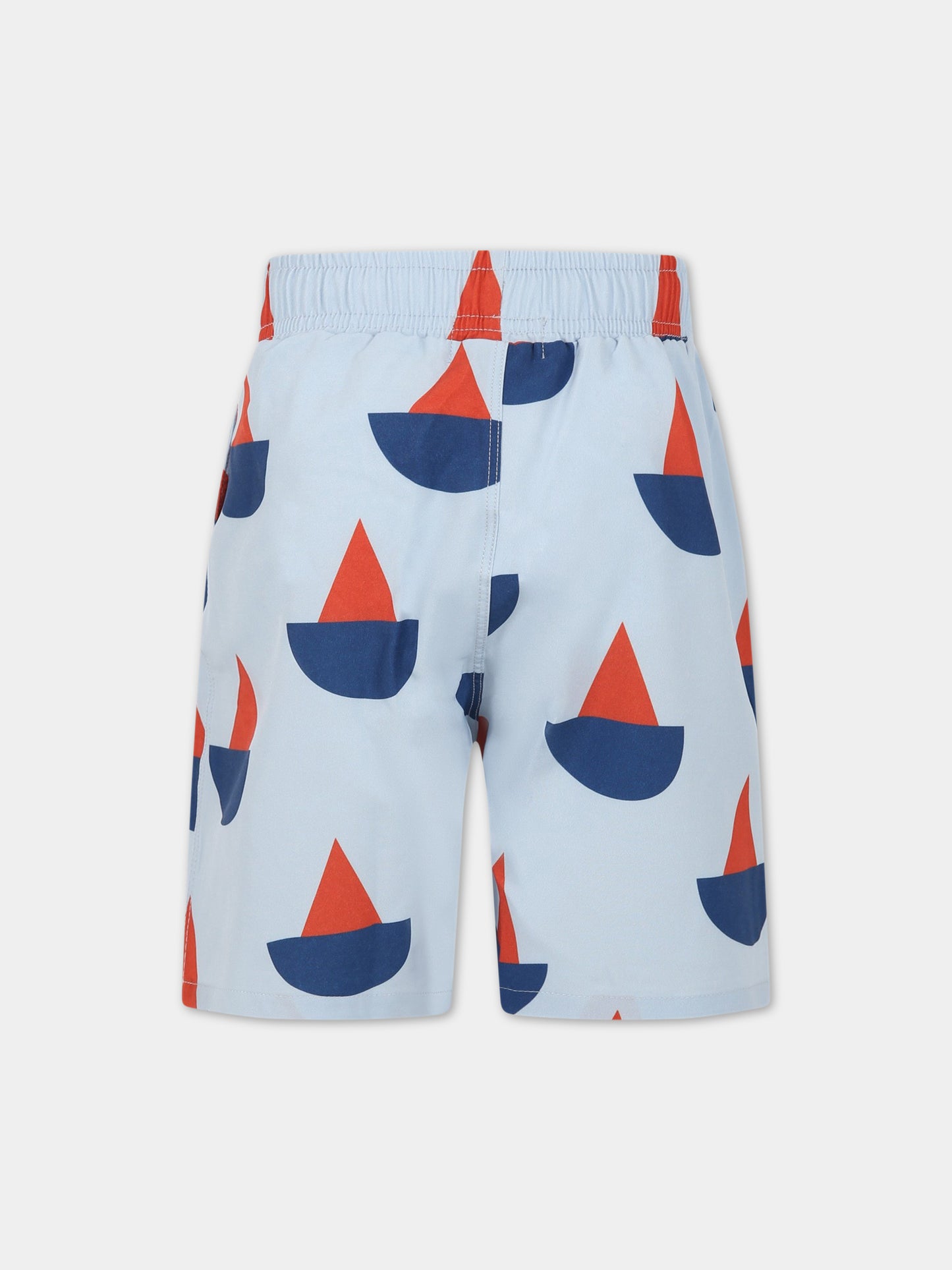 Boxer mare celeste per bambino con stampa barche all-over,Bobo Choses,123AC143