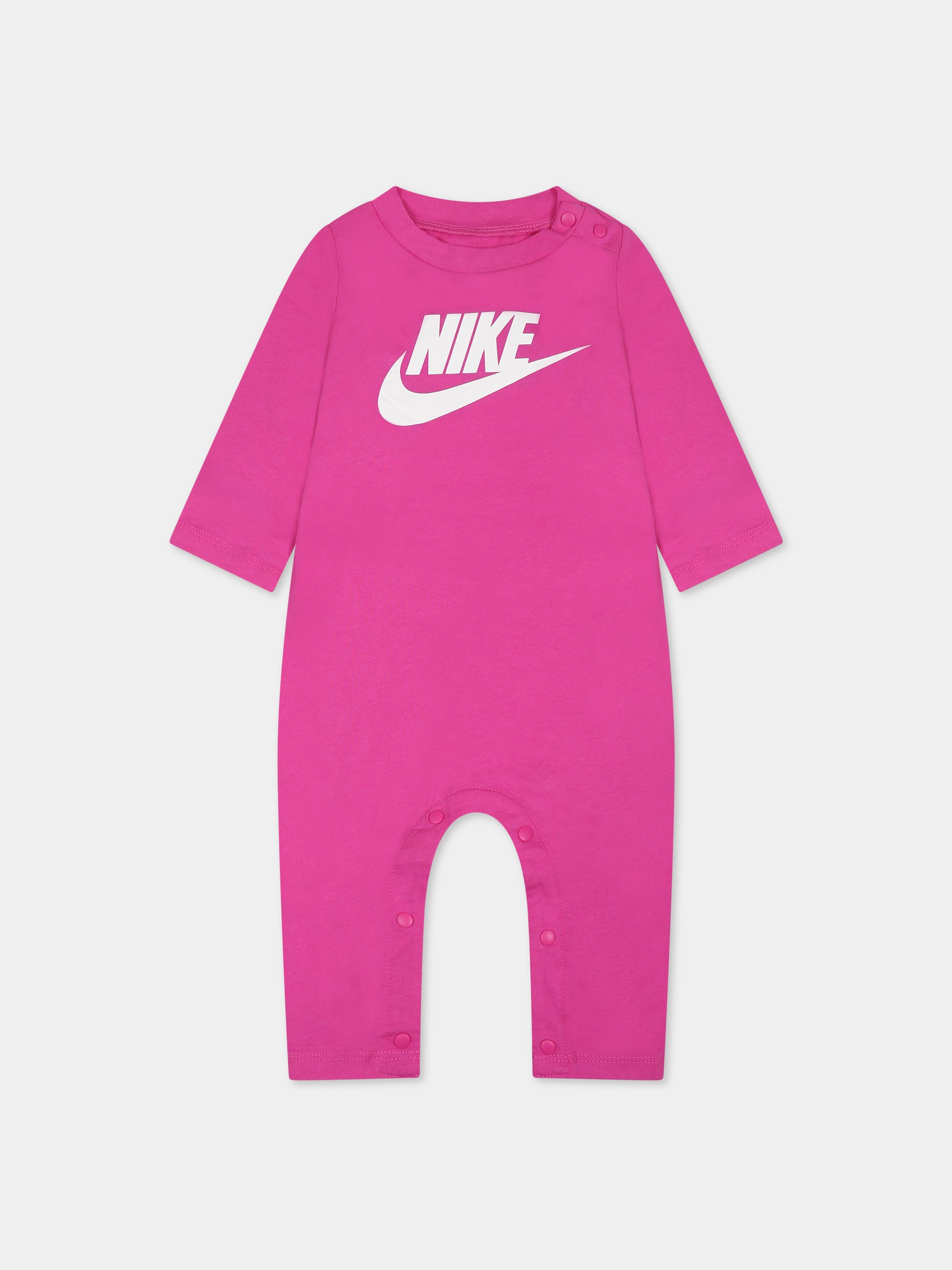 Tutina fucsia per neonata con logo,Nike,56K284 A9X