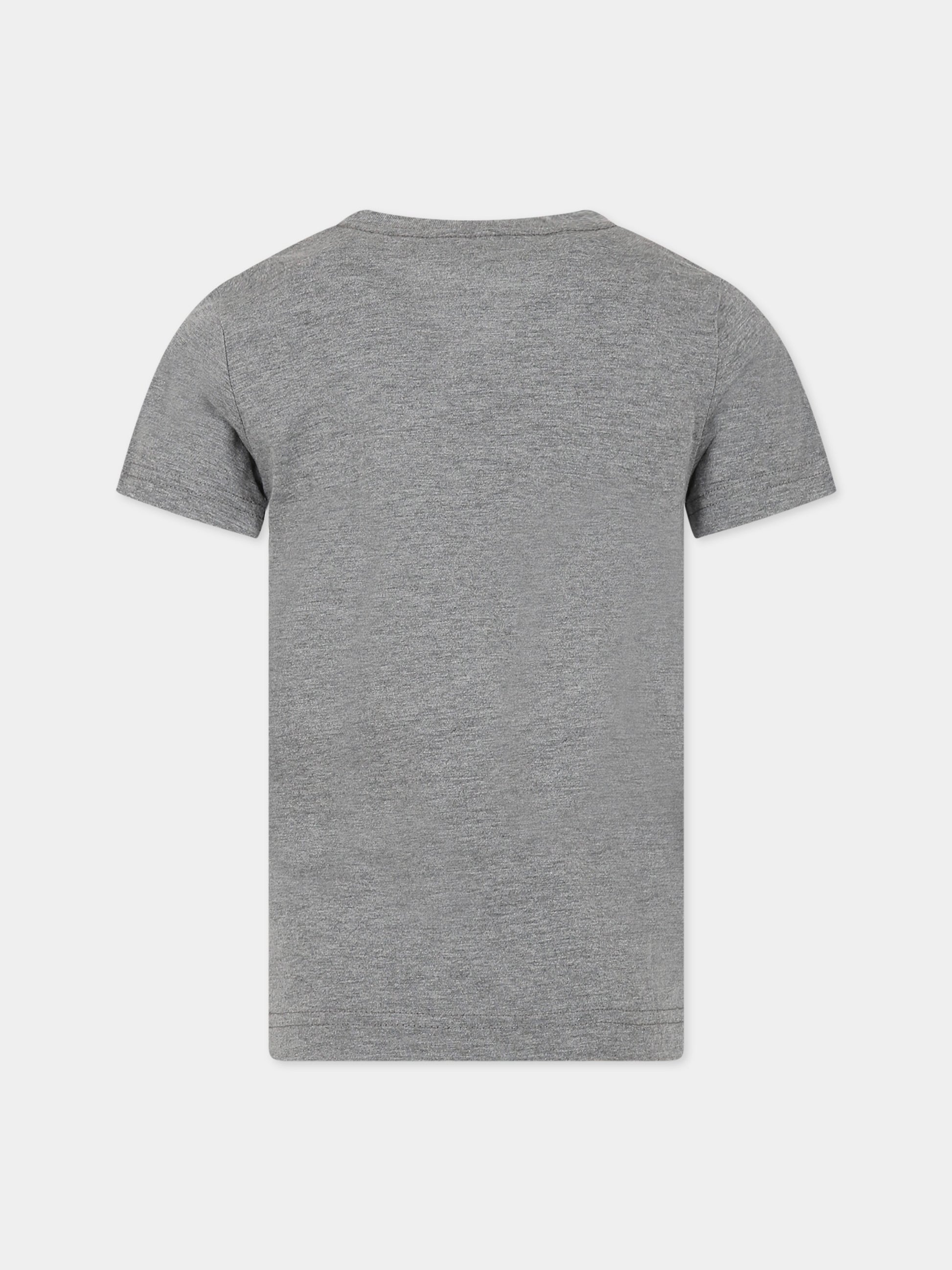 T-shirt grigia per bambini con iconico swoosh,Nike,8UC545 GEH