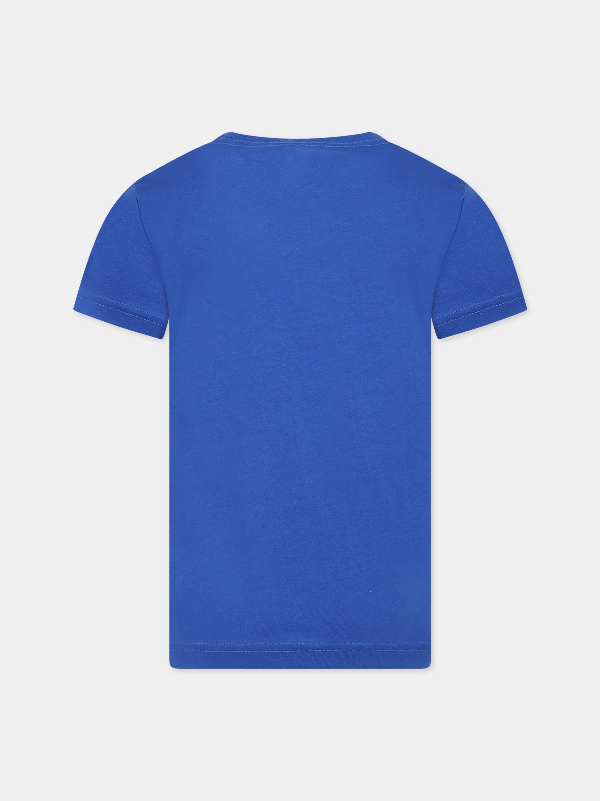 T-shirt blu per bambini con iconico swoosh,Nike,8UC545 U89