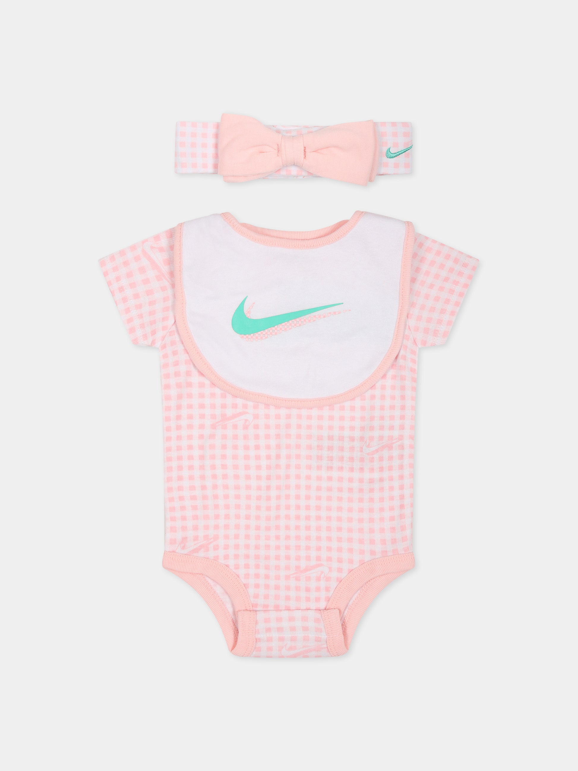 Set rosa per neonata con iconico swoosh,Nike,NN0976 AEM
