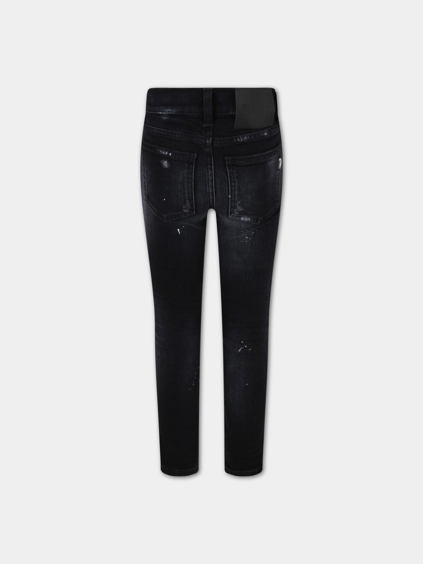 Jeans  Appetite  nero per bambina con dettagli bianchi,Dondup Kids,DFPA102 YD027 N020