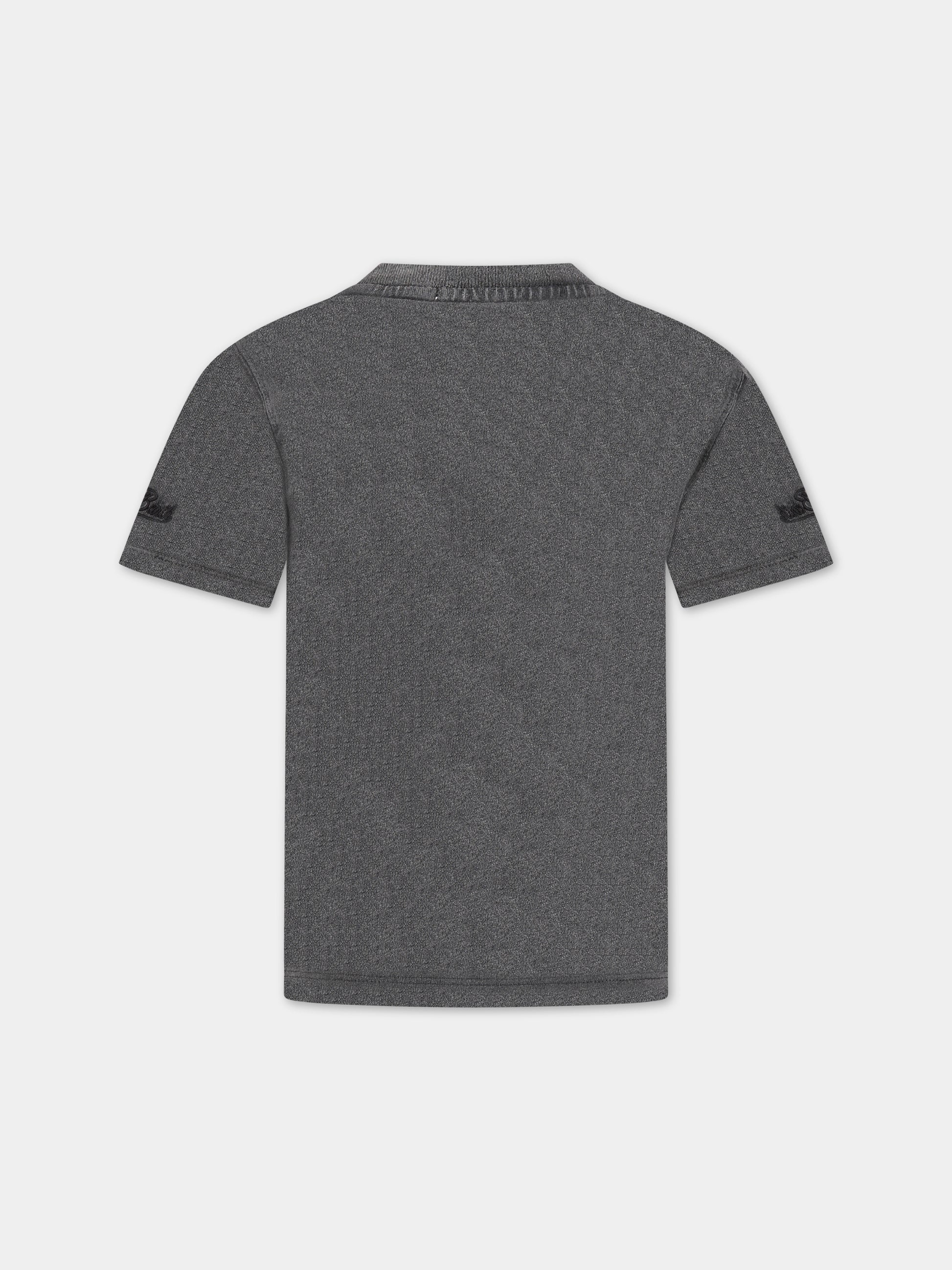 T-shirt grigia per bambino con stampa Snoopy, scritta  Saturday Night  e logo,Mc2 Saint Barth,JOSH SNOOPY DANCER 00