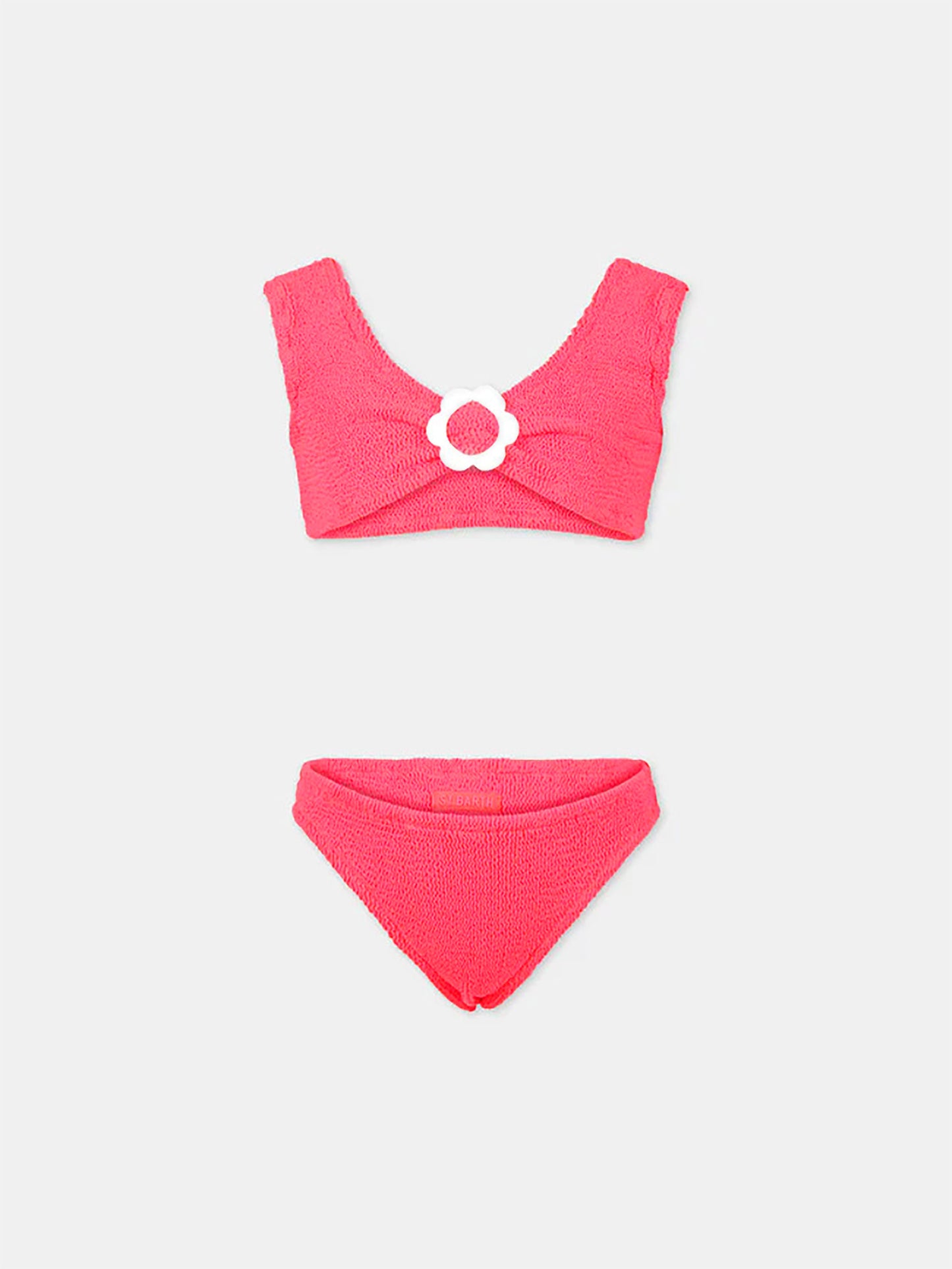 Bikini rosso per bambina con logo,Mc2 Saint Barth,KOURTNEY W JR CRINKLE 42 RING