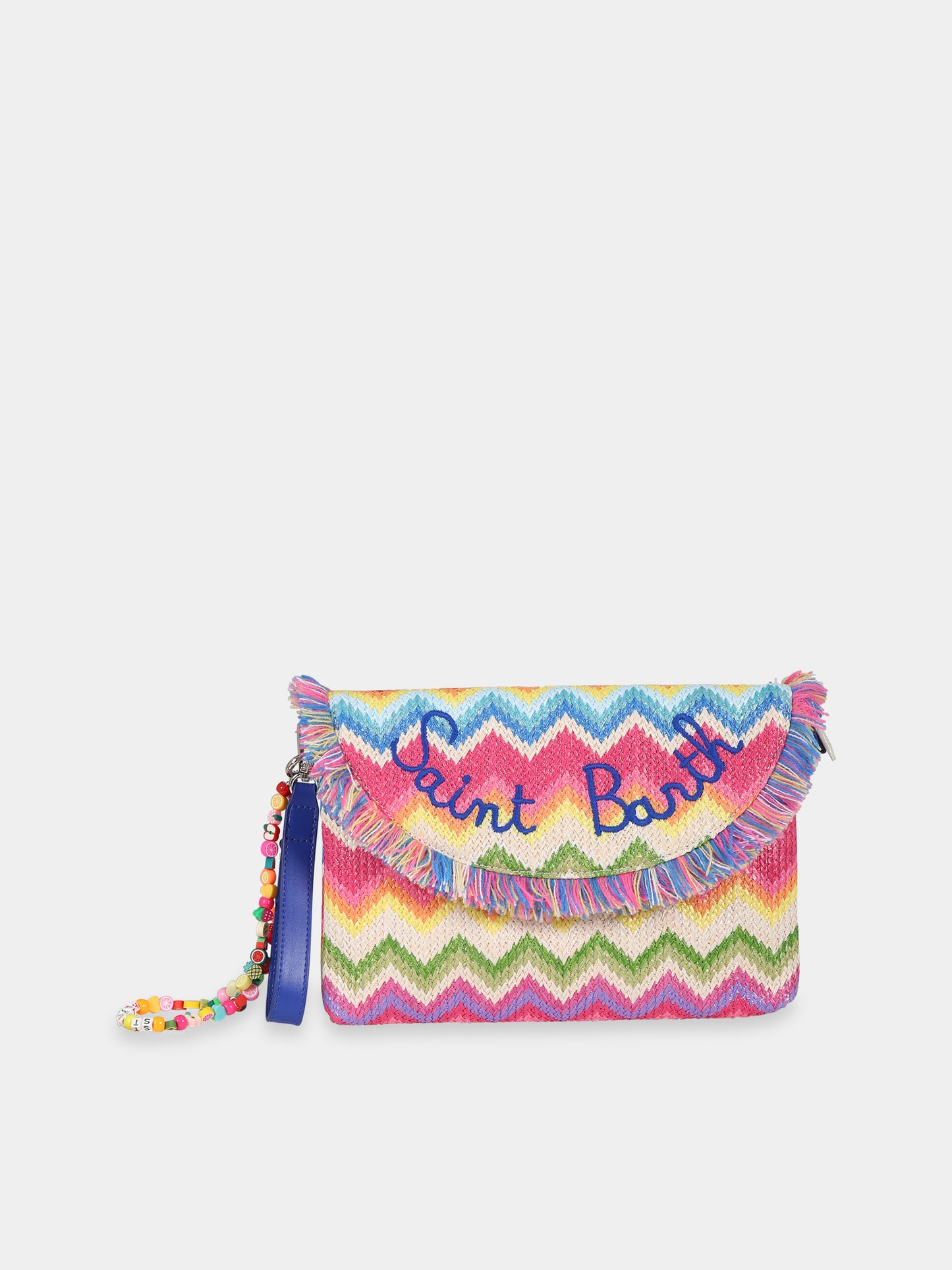 Pochette multicolor per bambina con logo,Mc2 Saint Barth,STRAW HANDBAG V MULTIC 77 EMB