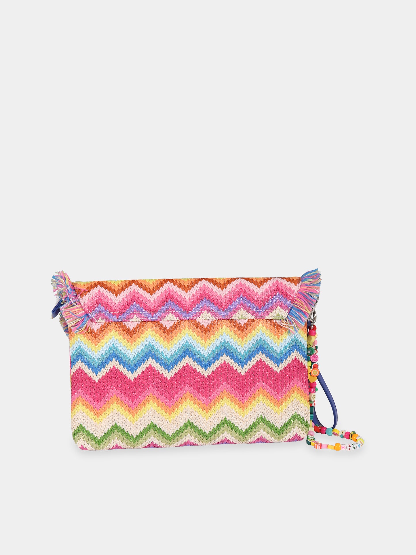 Pochette multicolor per bambina con logo,Mc2 Saint Barth,STRAW HANDBAG V MULTIC 77 EMB