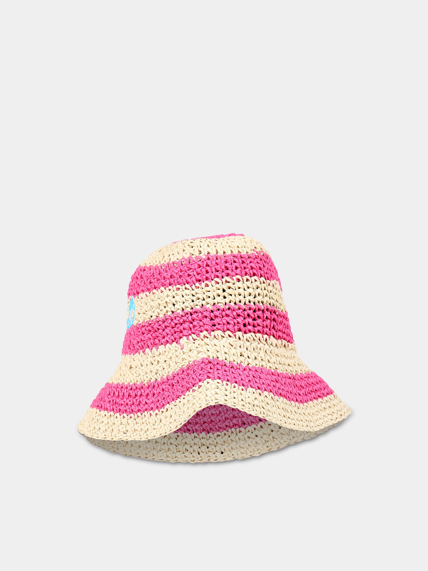 Cloche multicolor per bambina con logo,Mc2 Saint Barth,POLLY JR STRAW STRIPE 1077