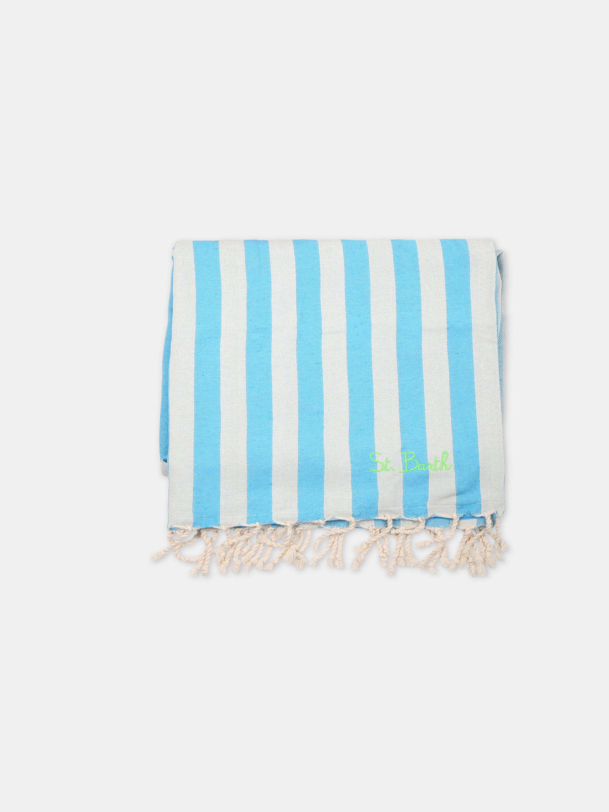 Telo-mare multicolor per bambini con logo verde,Mc2 Saint Barth,FOUTASPONGE VERTICAL BIGLIG 0132