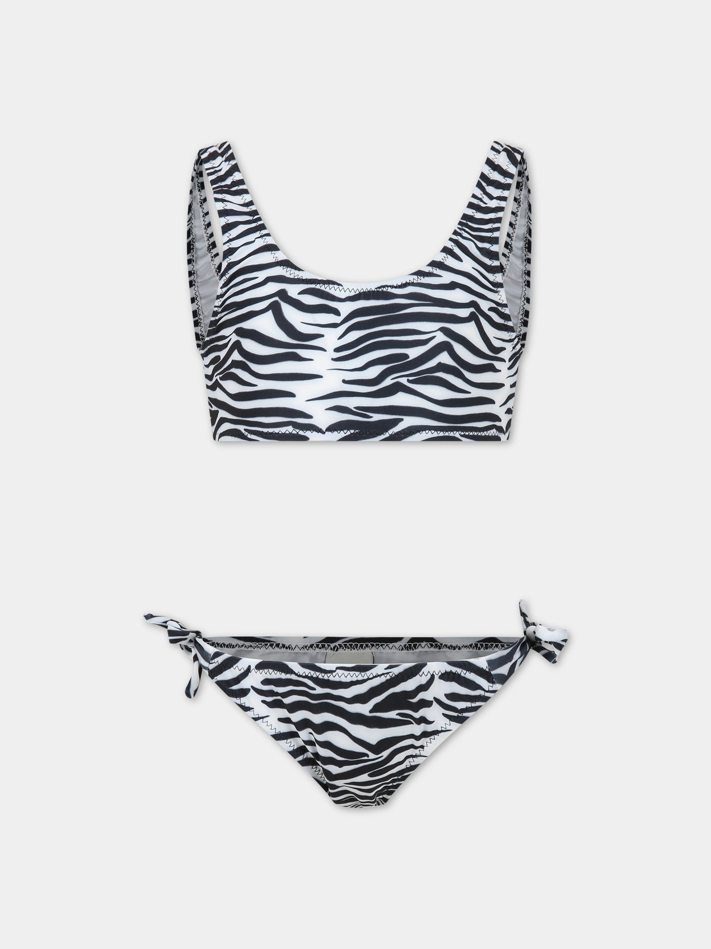 Bikini bianco per bambina con logo,Matineè,CC4022 PETITE MARTINE ZEBRA