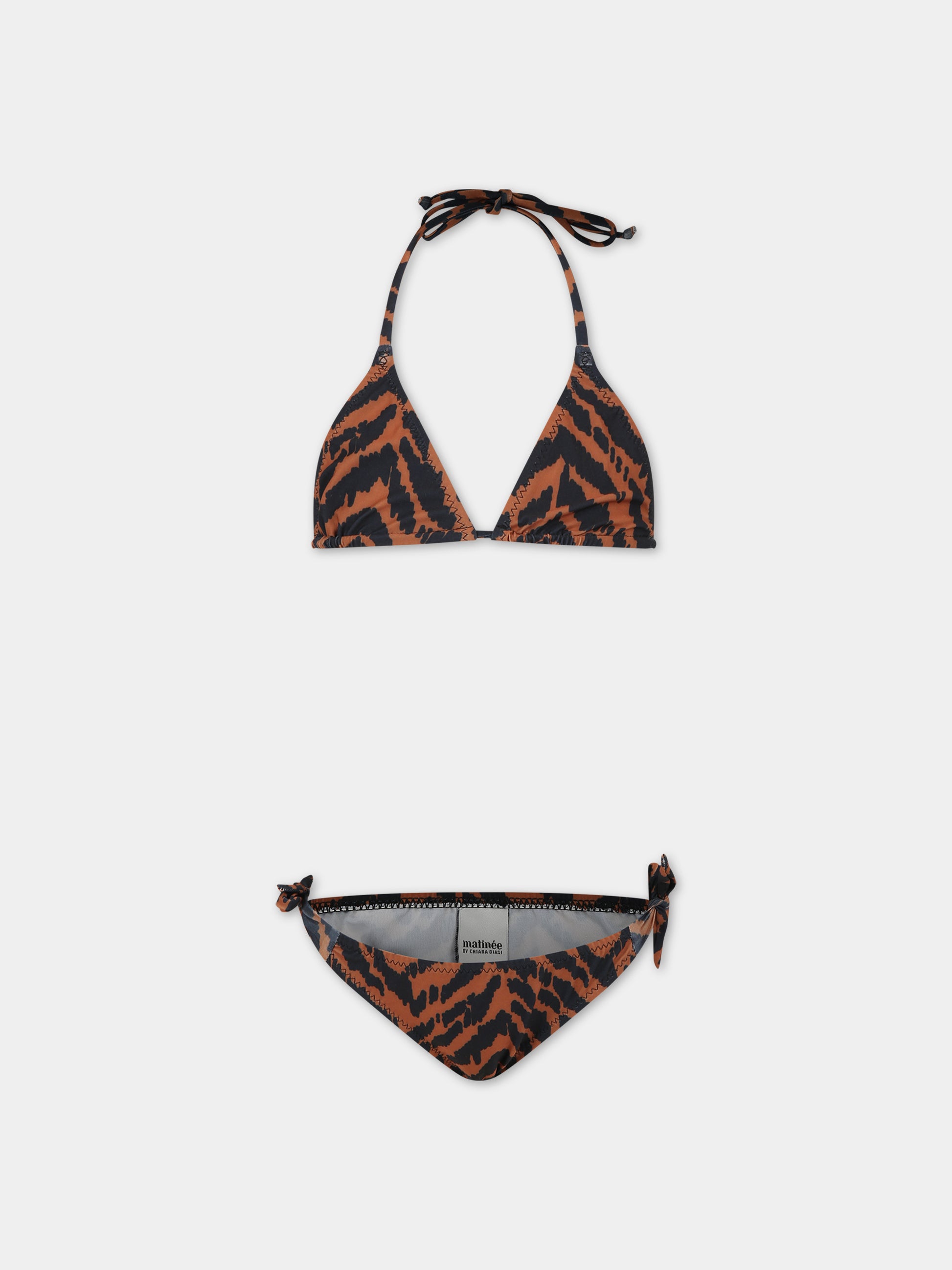 Bikini multicolor per bambina con logo,Matineè,CC4010 PETITE CAMILLE TIGRE