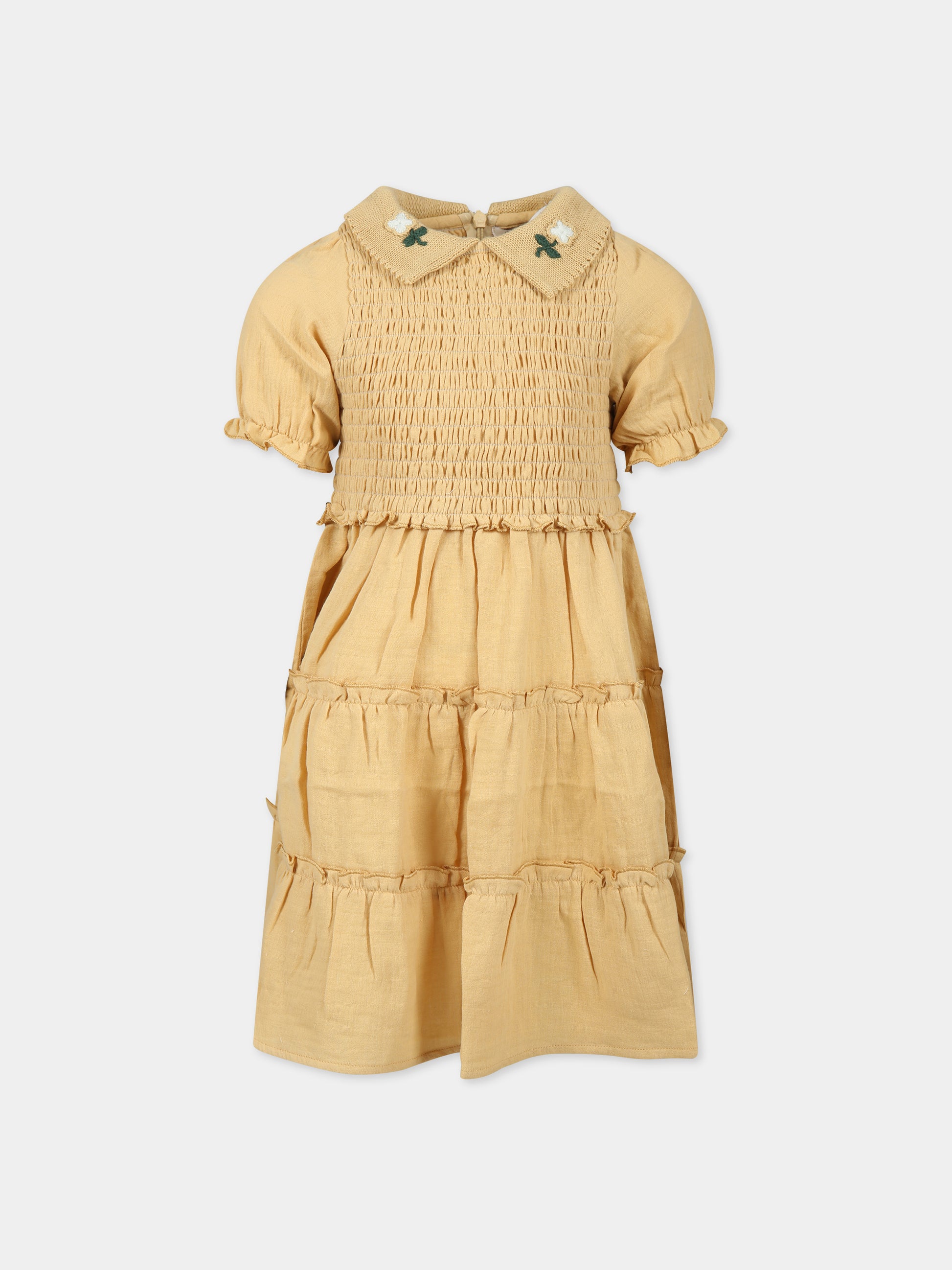 Vestito giallo per bambina con fiori,Coco Au Lait,14COCO1158