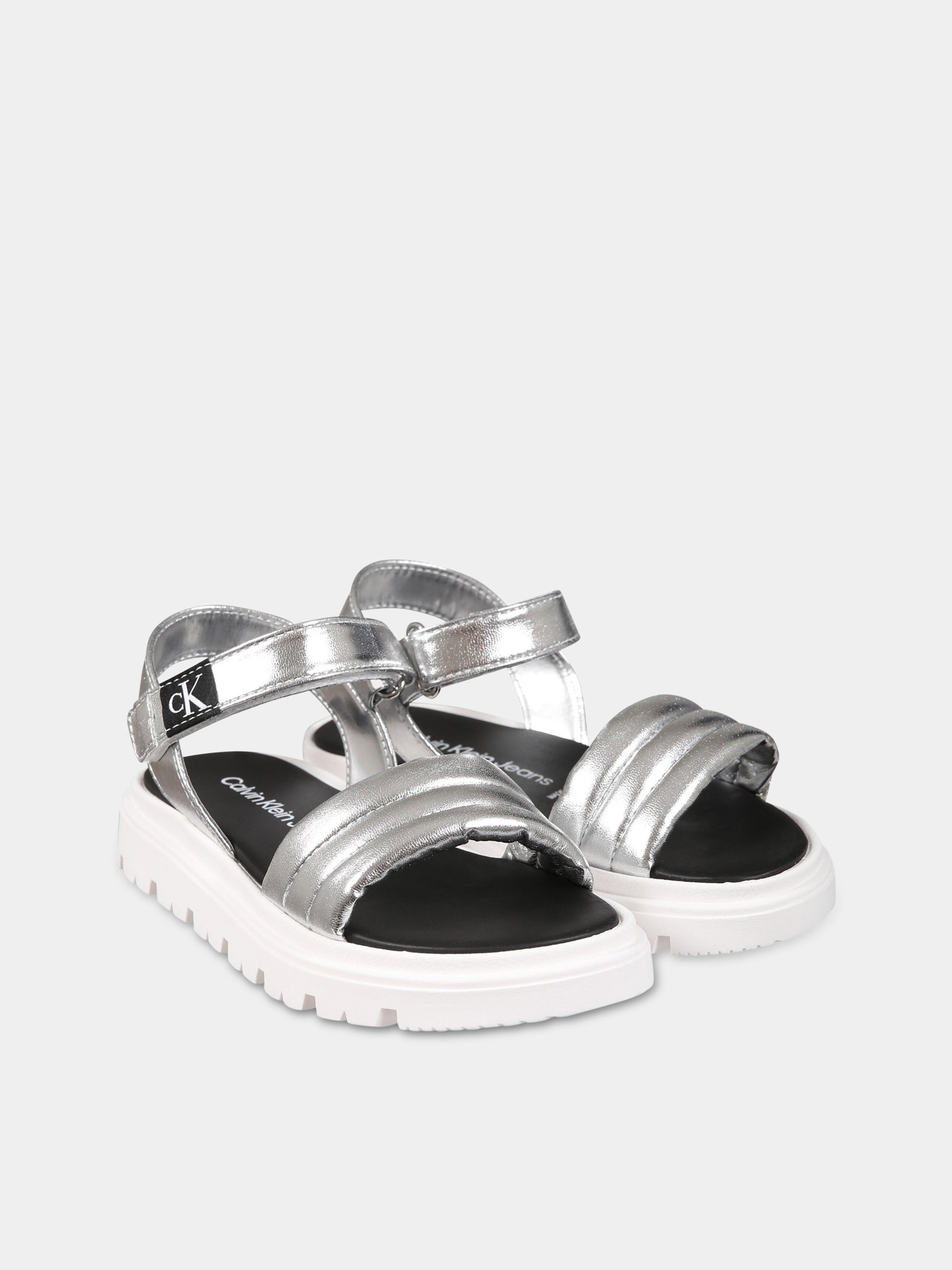 Sandali argento per bambina,Calvin Klein Kids,V4A2 80511 0243904