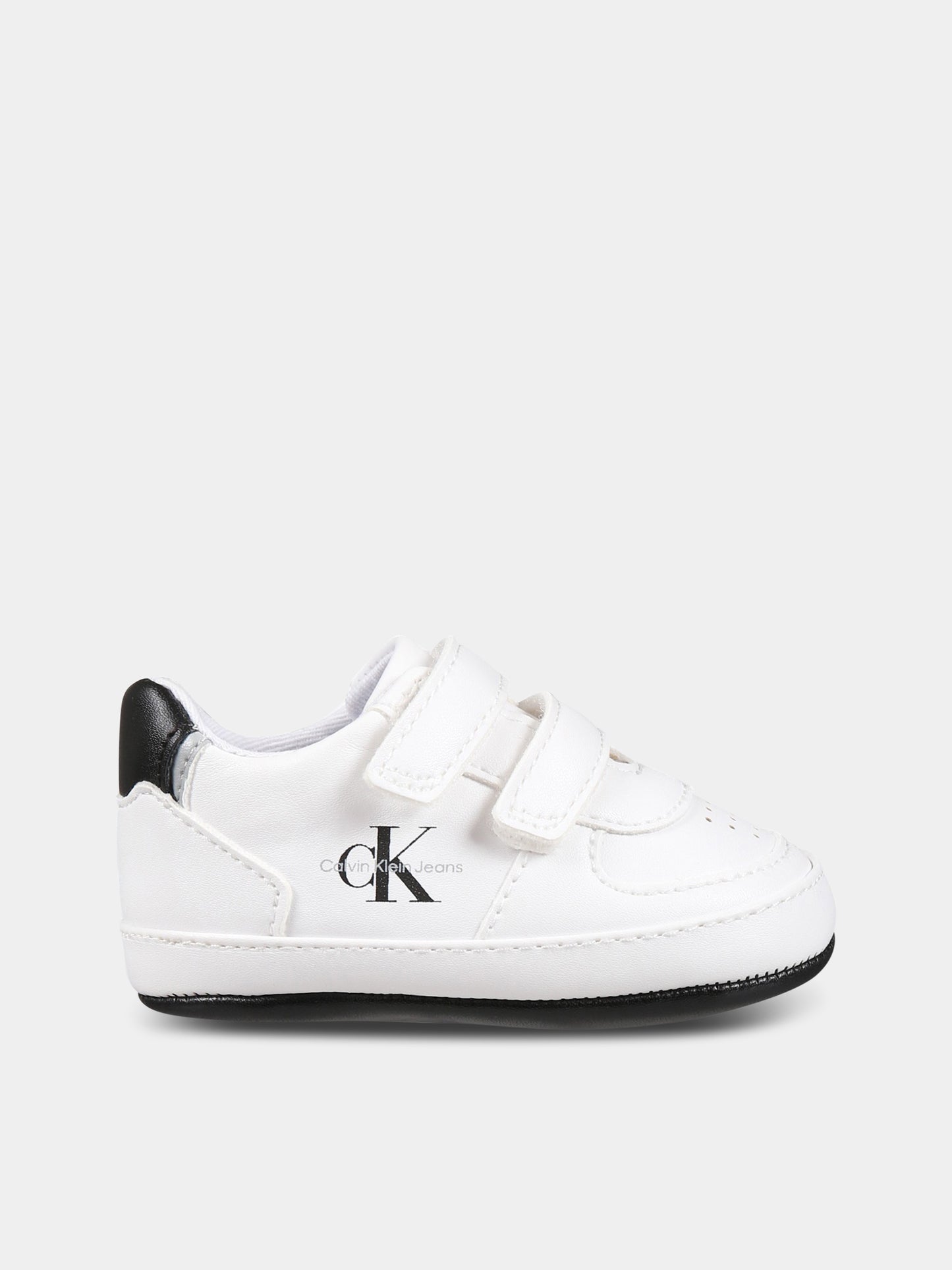 Sneakers bianche per neonati con logo,Calvin Klein Kids,V0B4 80540 1582X002