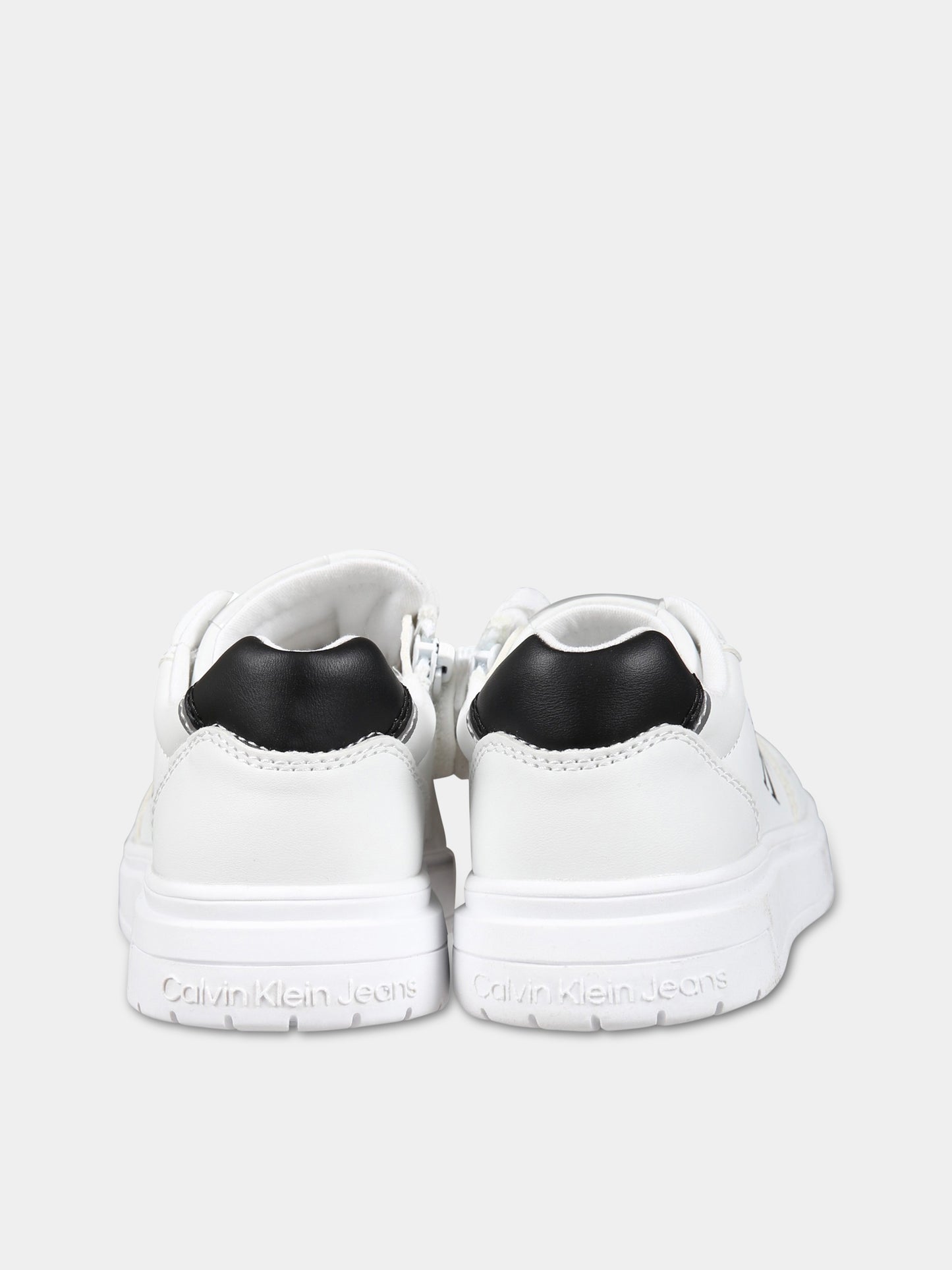 Sneakers bianche per bambini con logo,Calvin Klein Kids,V3X9 80553 1355100
