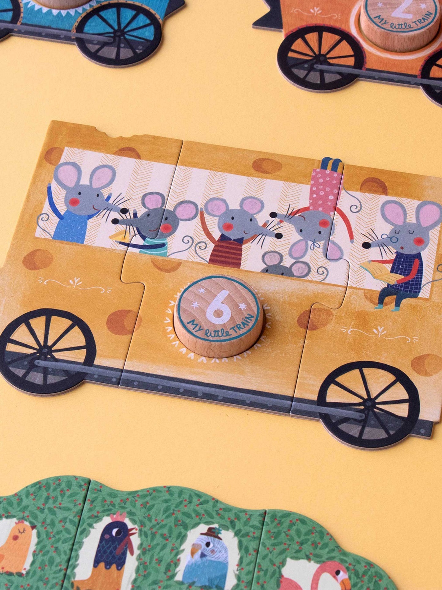 Set multicolor di puzzle per bambini con treni,Londji,PZ588U