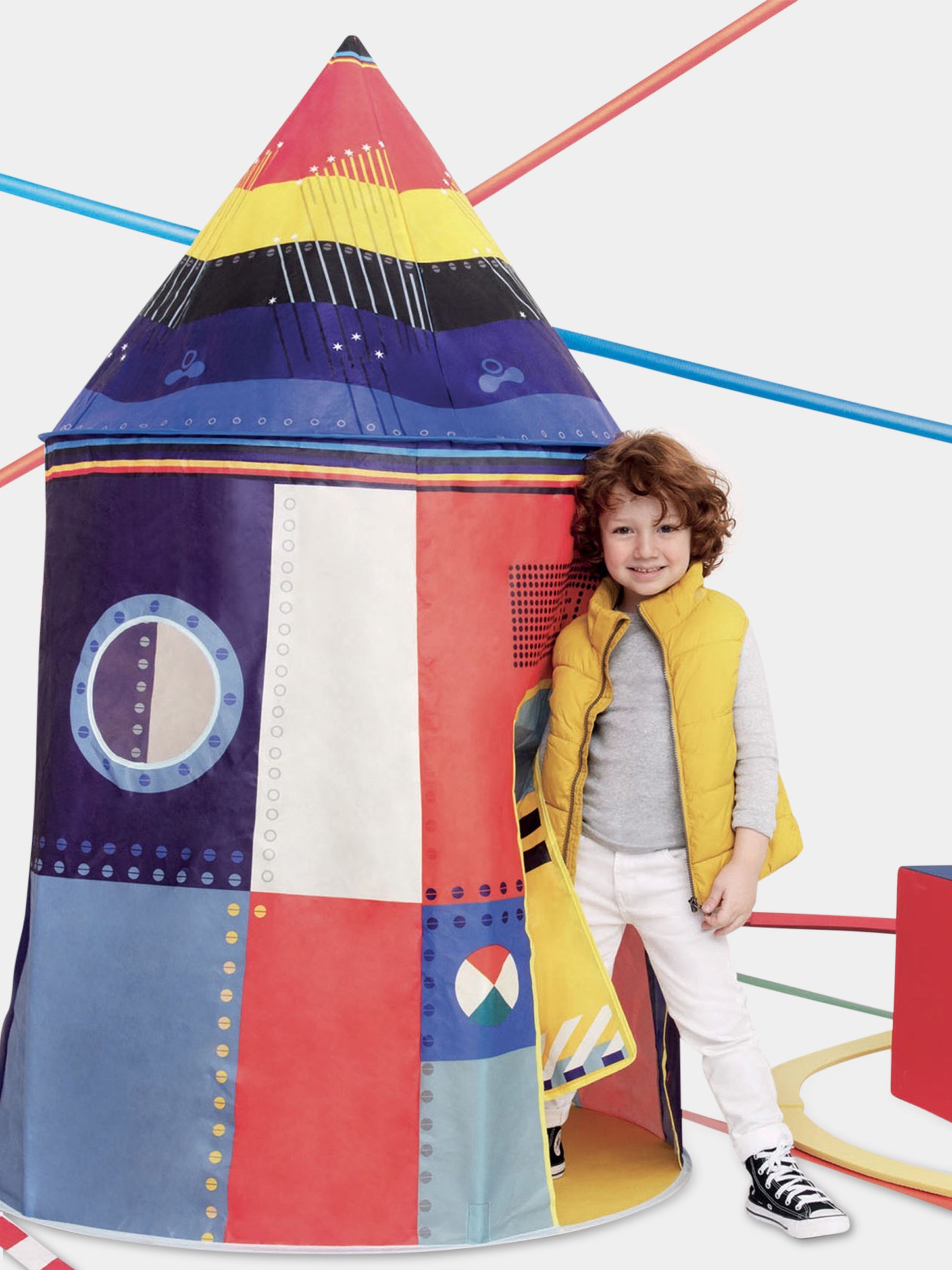 Tenda multicolor a forma di razzo per bambini,Djeco,DD04494