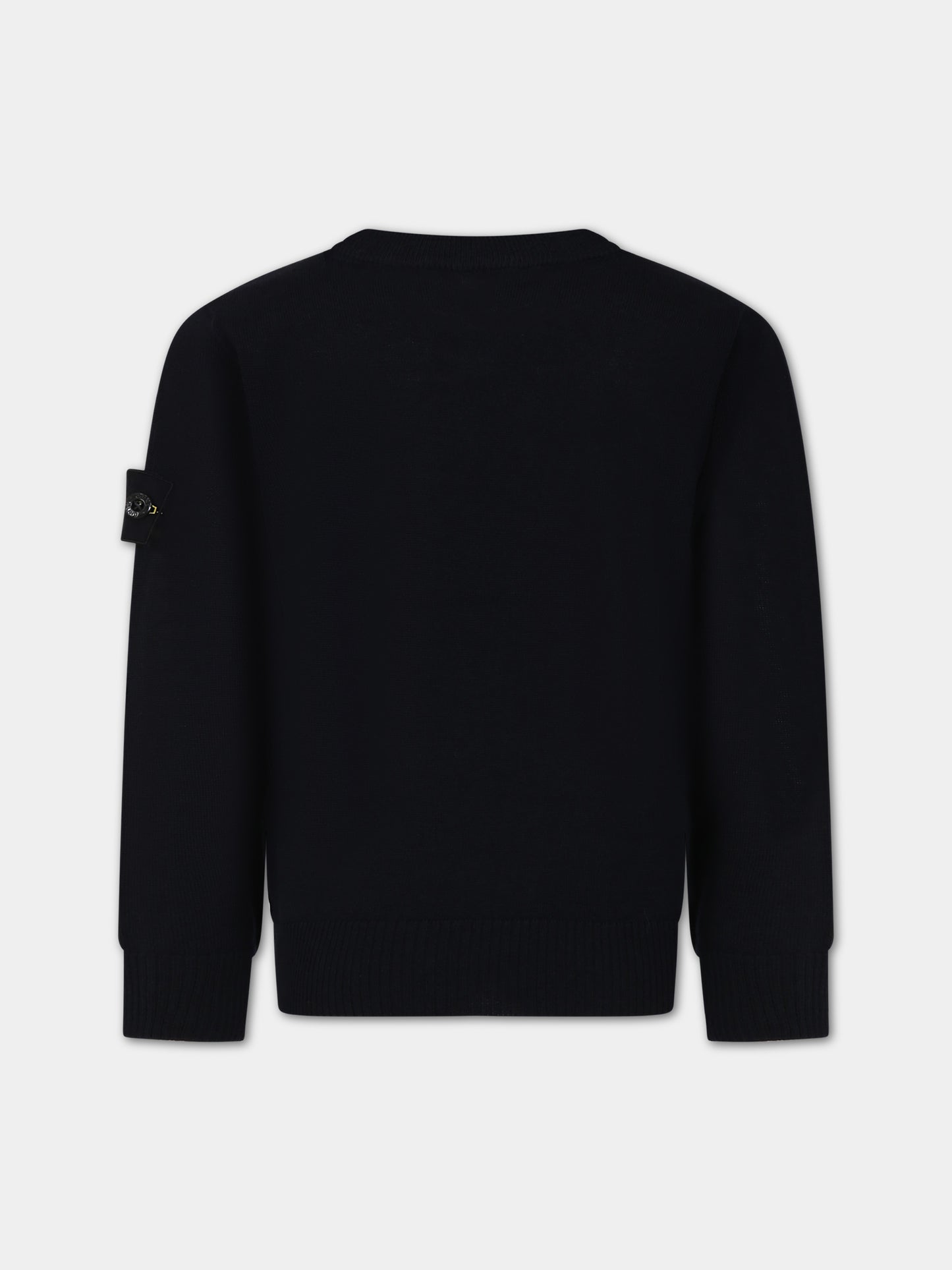 Maglione blu per bambino con bussola,Stone Island Junior,7916509C4 V0020