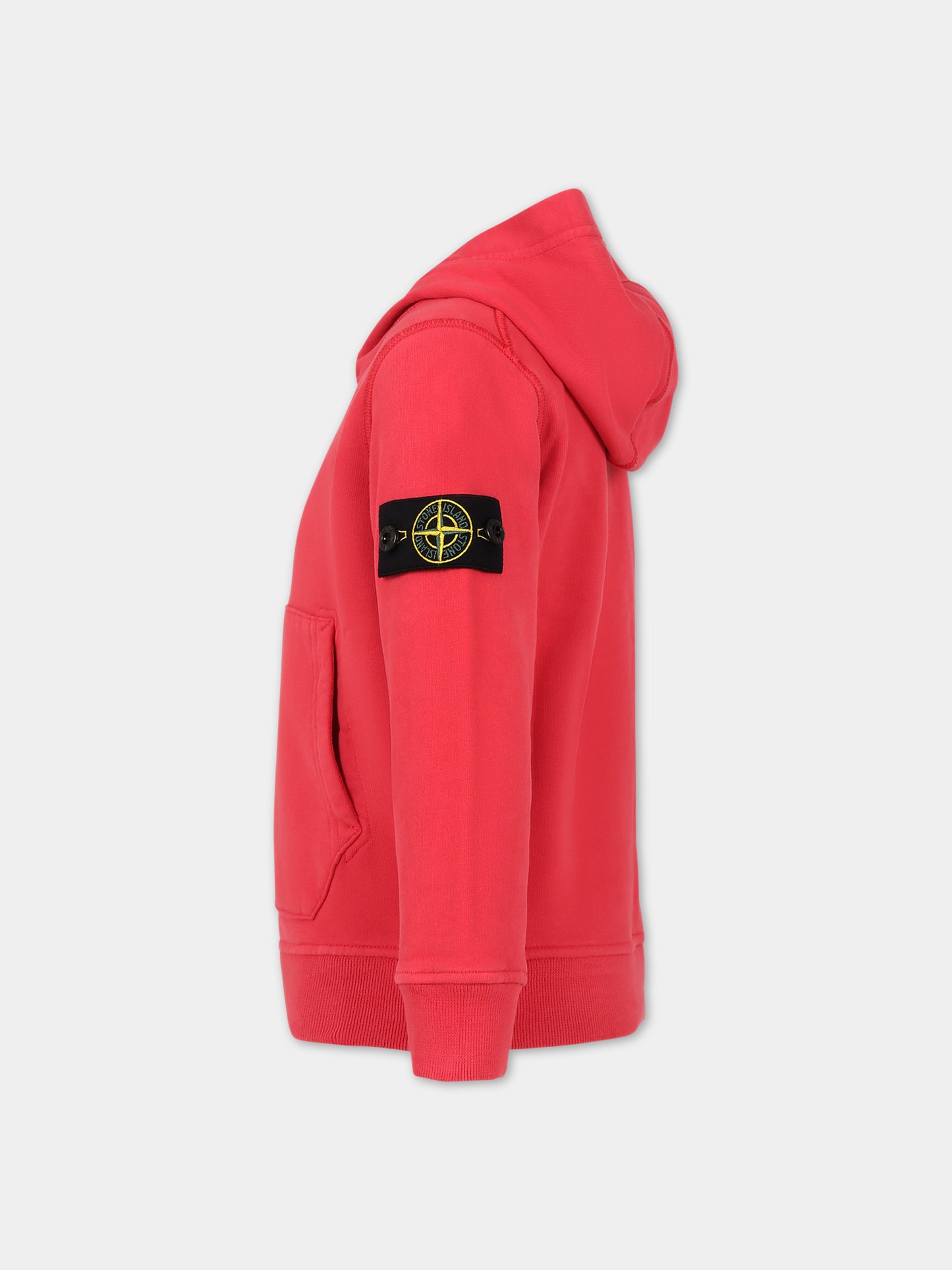 Felpa rossa per bambino con bussola,Stone Island Junior,791661620 V0010
