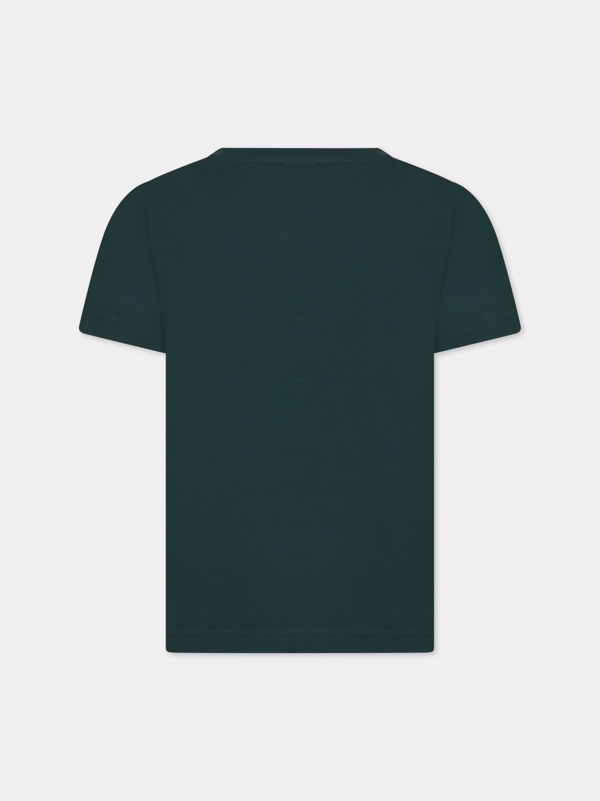T-shirt verde per bambini con logo,A.p.c.,COEZE E26284 KAF DARK GREEN