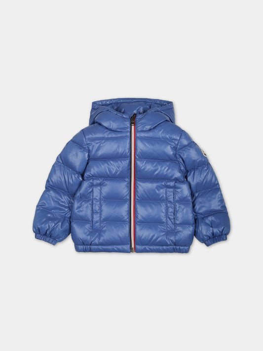 Piumino azzurro New Aubert per neonato con logo,Moncler Kids,951 1A00039 68950 70H