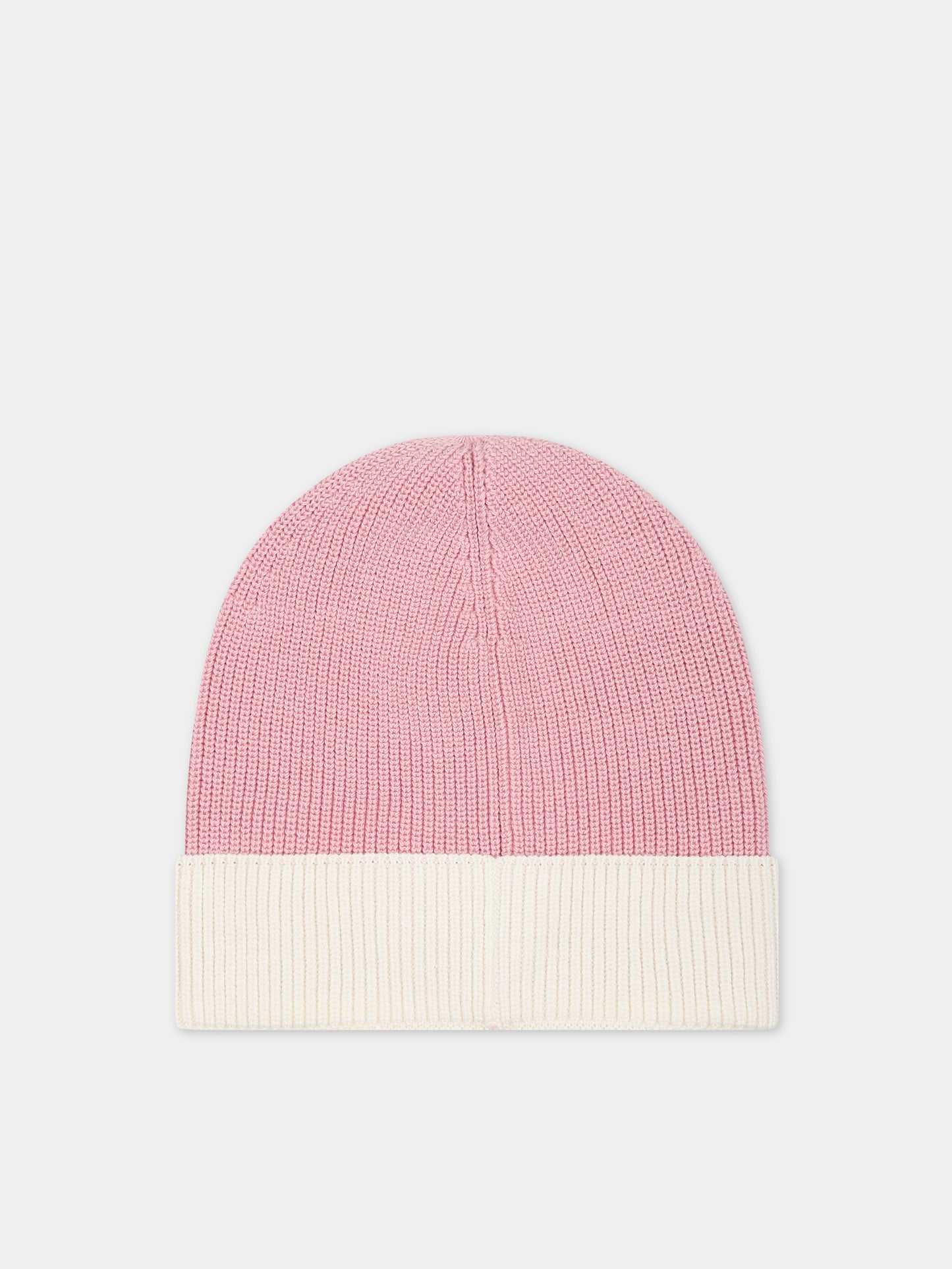 Berretto rosa per neonata con logo,Moncler Kids,951 3B00002 M1367 P05