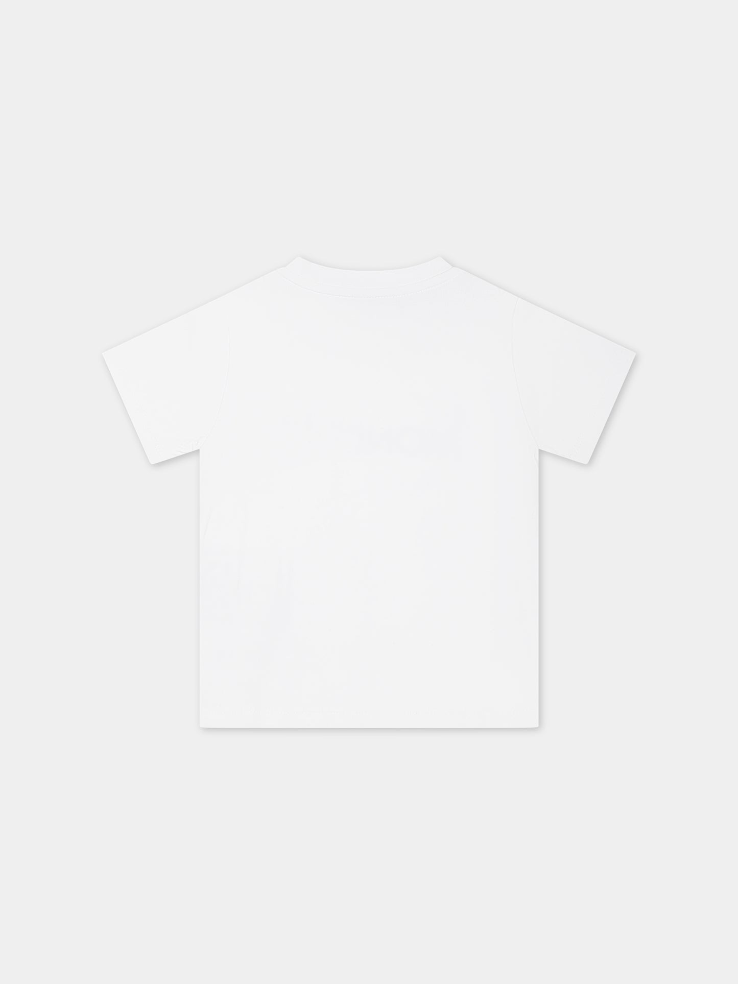 T-shirt bianca per neonati con logo,Moncler Kids,951 8C00012 8790M 002