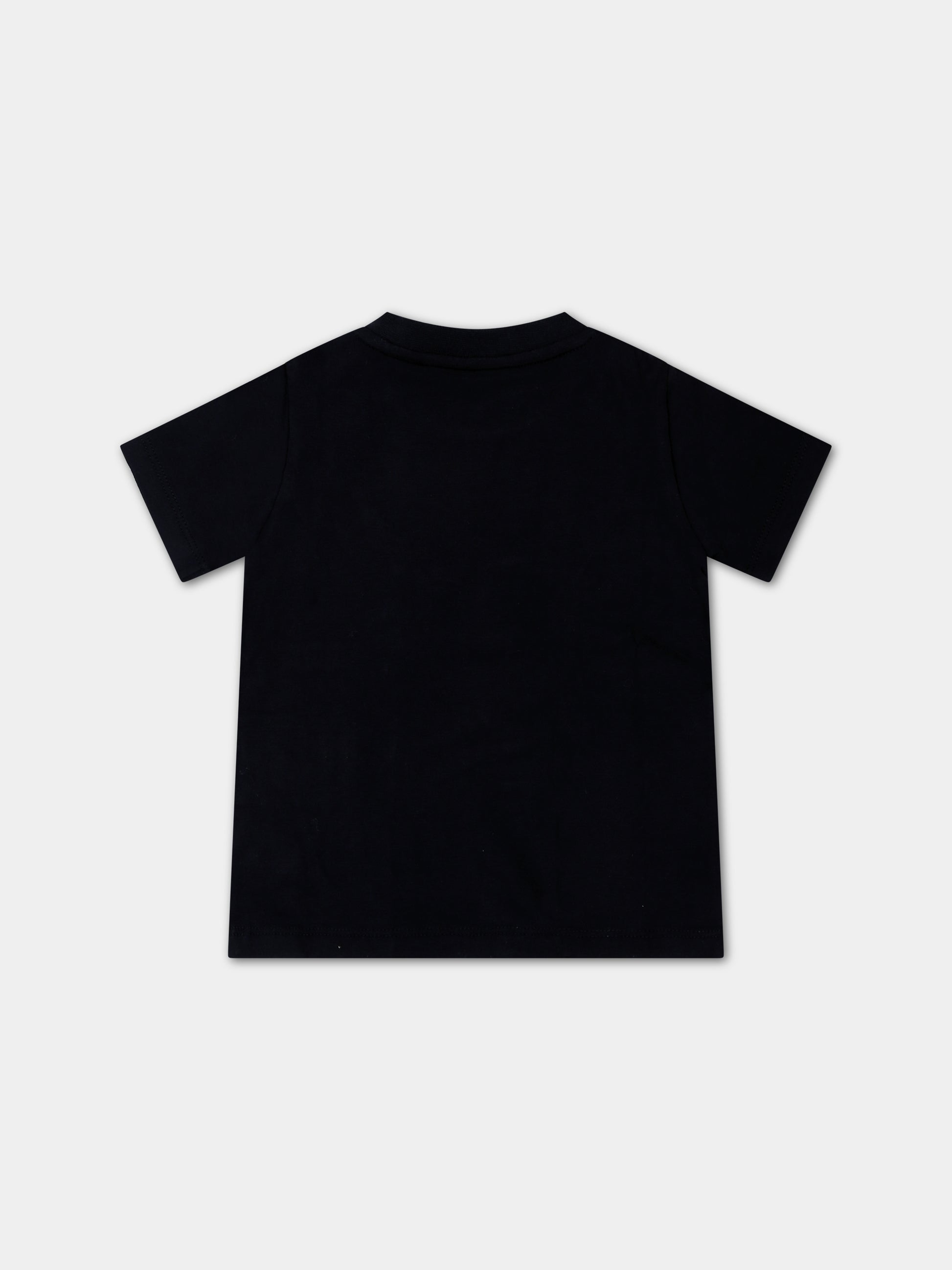 T-shirt blu per neonati con logo,Moncler Kids,951 8C00012 8790M 778