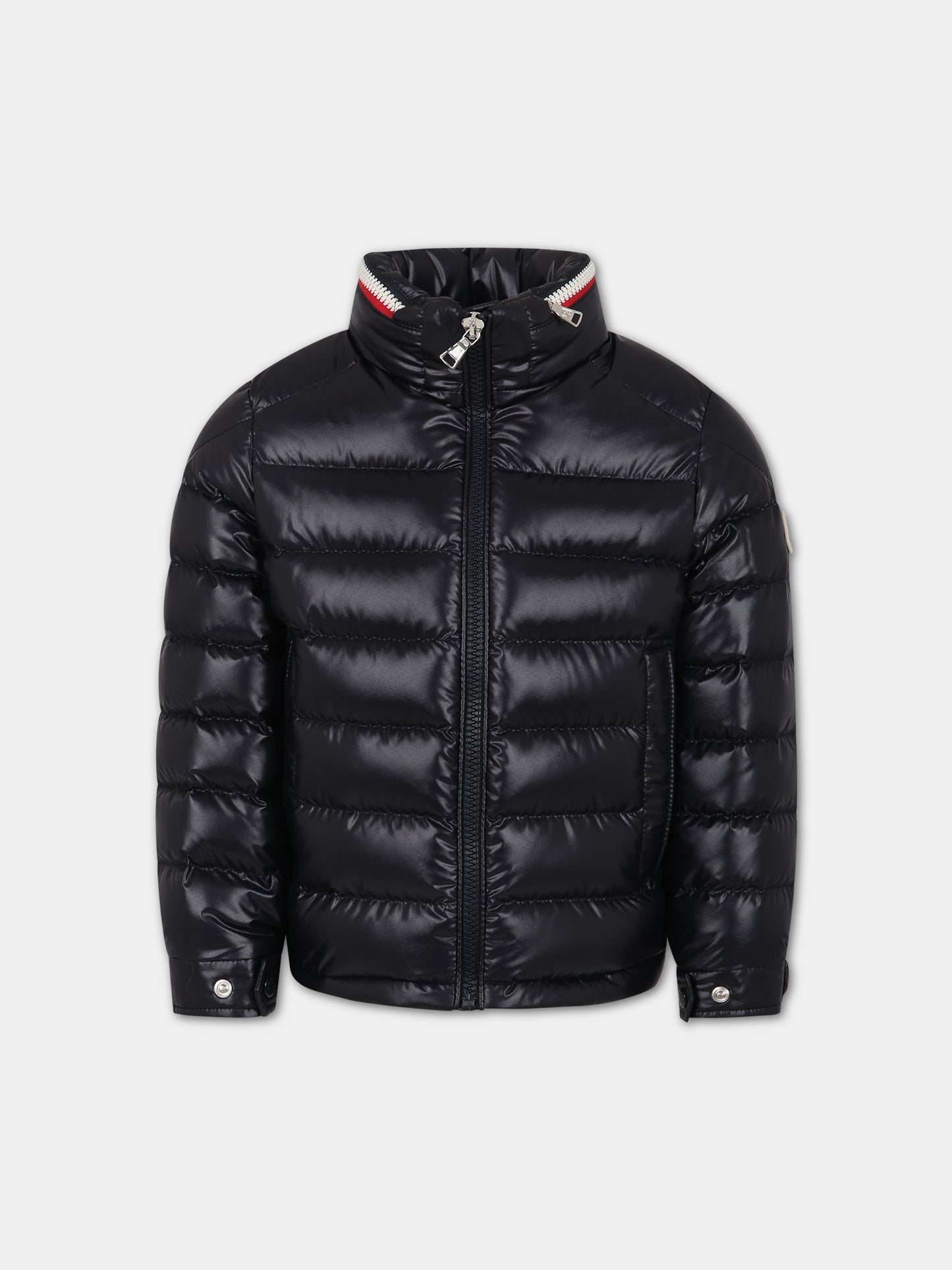 Piumino Bourne blu per bambino con logo,Moncler Kids,954 1A00012 595ZJ 778