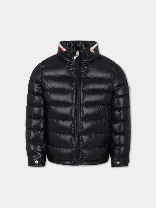 Piumino Bourne blu per bambino con logo,Moncler Kids,954 1A00012 595ZJ 778