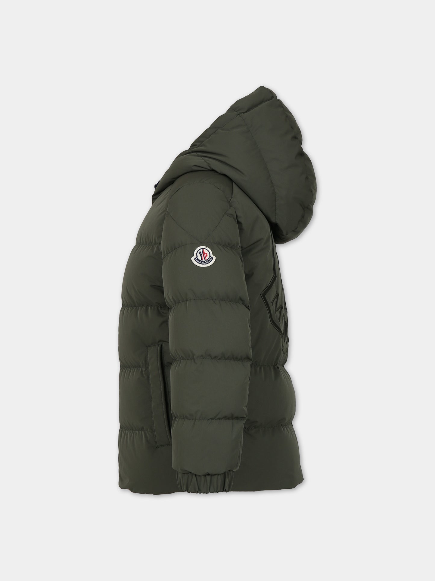 Piumino Eric verde per bambino con logo,Moncler Kids,954 1A00044 54A91 87D
