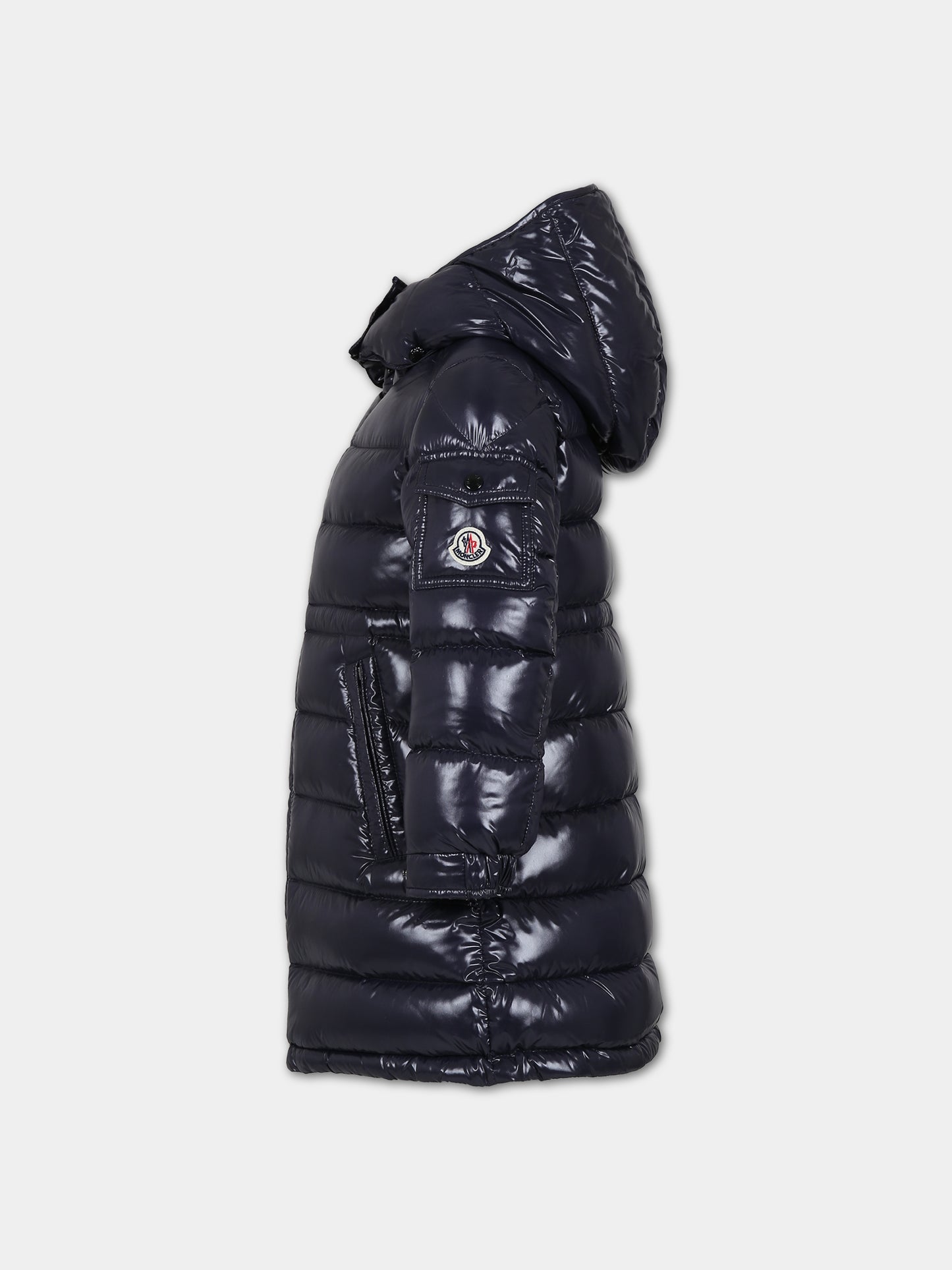 Piumino Cavettaz blu per bambina con logo,Moncler Kids,954 1C00002 5963V 742