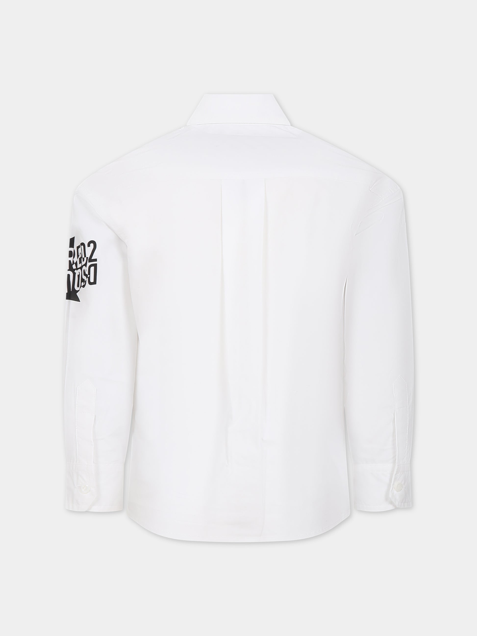 Camicia bianca per bambino con logo,Dsquared2,DQ1746 D007D D2C191U DQ100