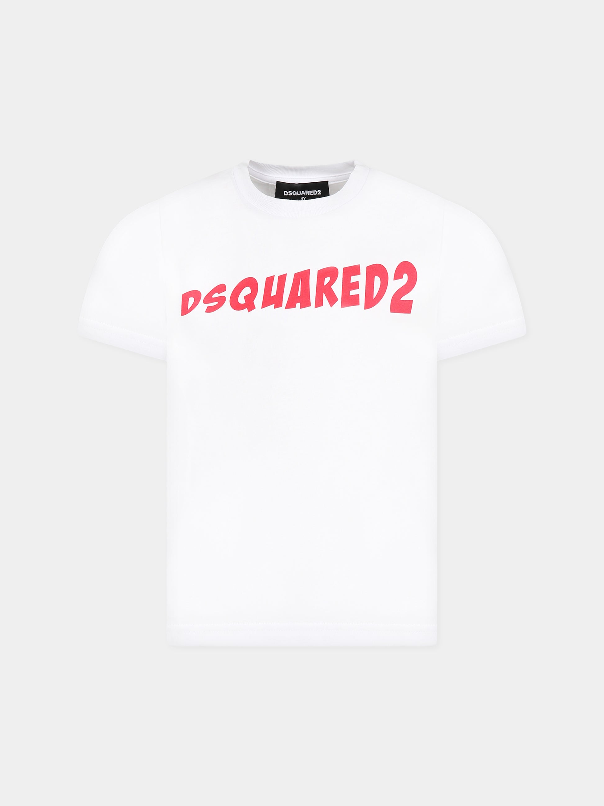 T-shirt bianca per bambino con logo,Dsquared2,DQ1735 D00MV D2T946U DQ100