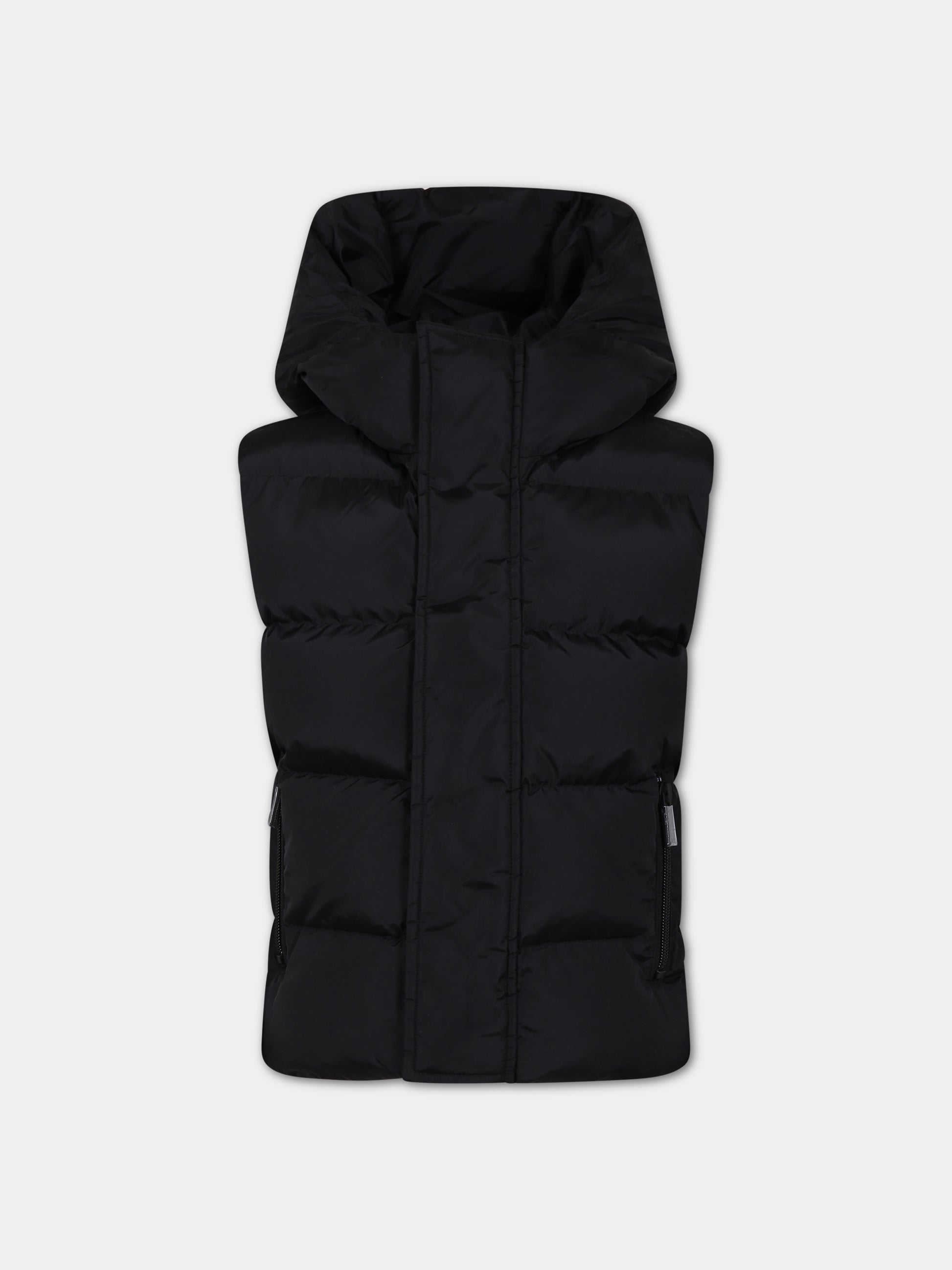 Gilet nero per bambino con logo,Dsquared2,DQ1731 D00BN D2J408U DQ900