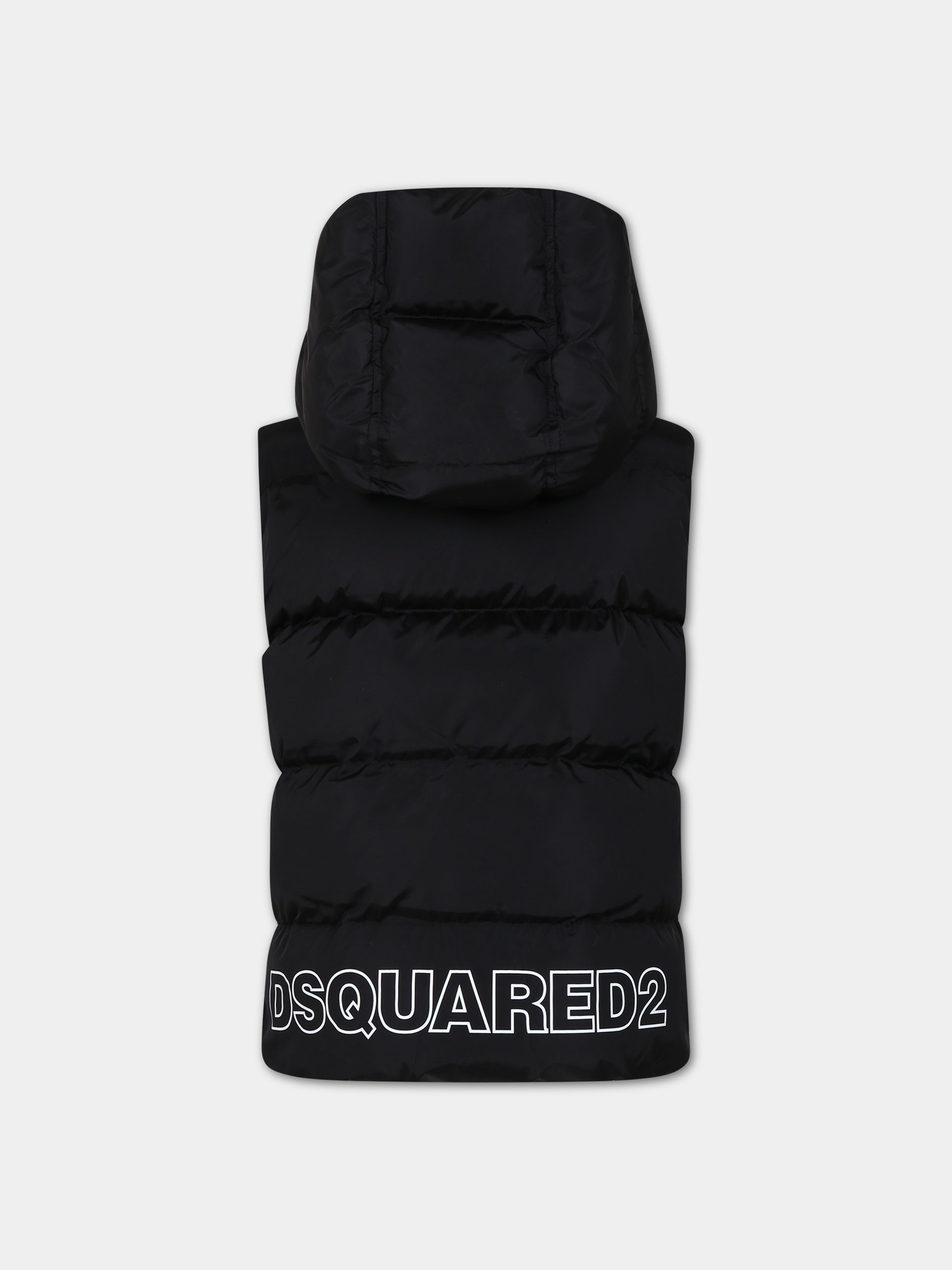 Gilet nero per bambino con logo,Dsquared2,DQ1731 D00BN D2J408U DQ900
