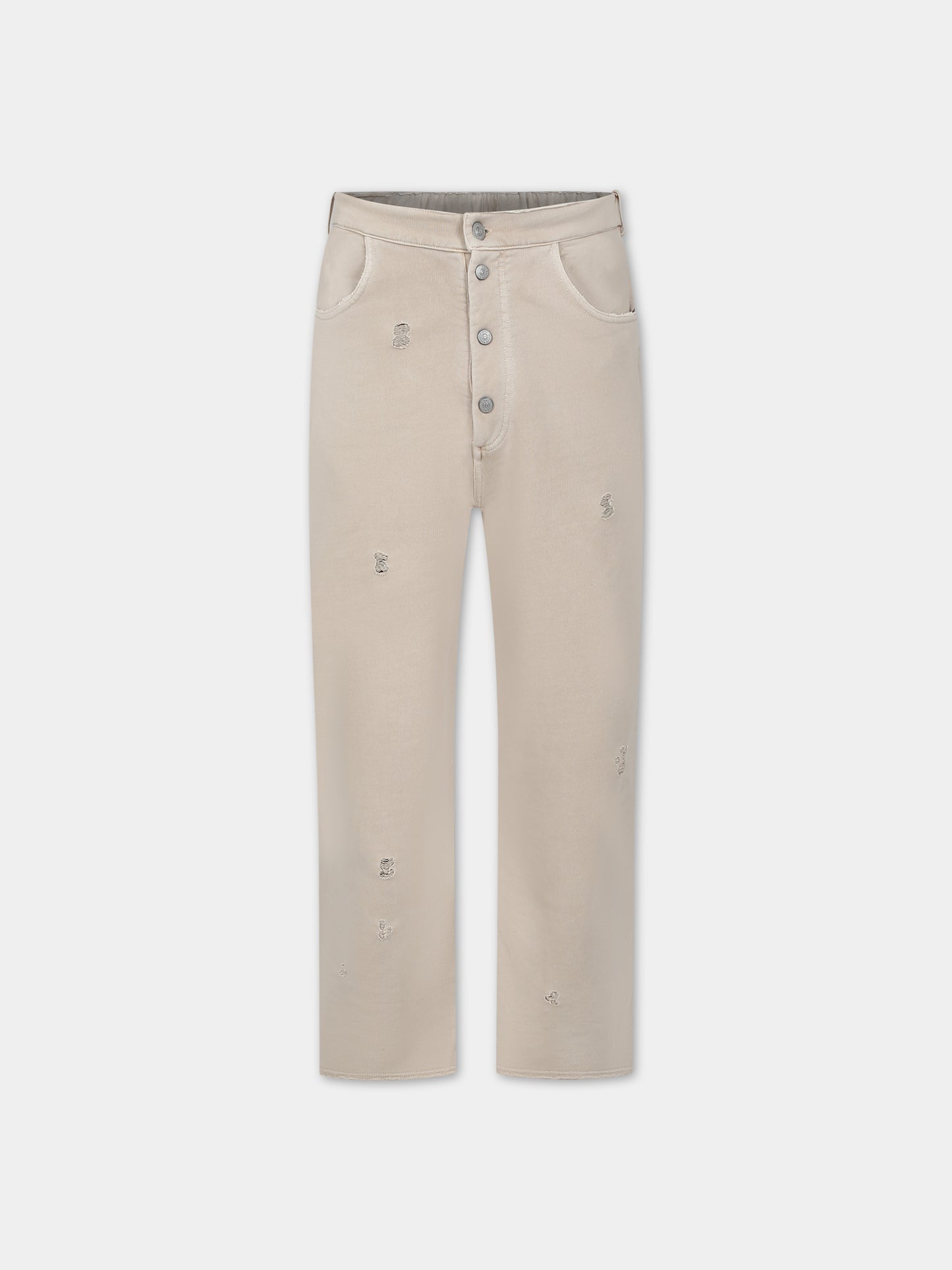 Pantaloni avorio per bambina con logo,Mm6 Maison Margiela,M60447 MM01A MM6P86U M6704