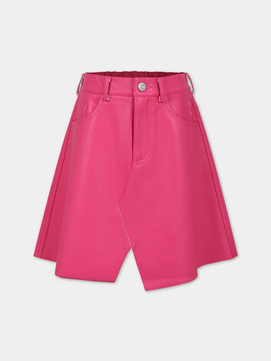 Gonna fucsia per bambina con logo,Mm6 Maison Margiela,M60199 MM065 MM6G7U M6306
