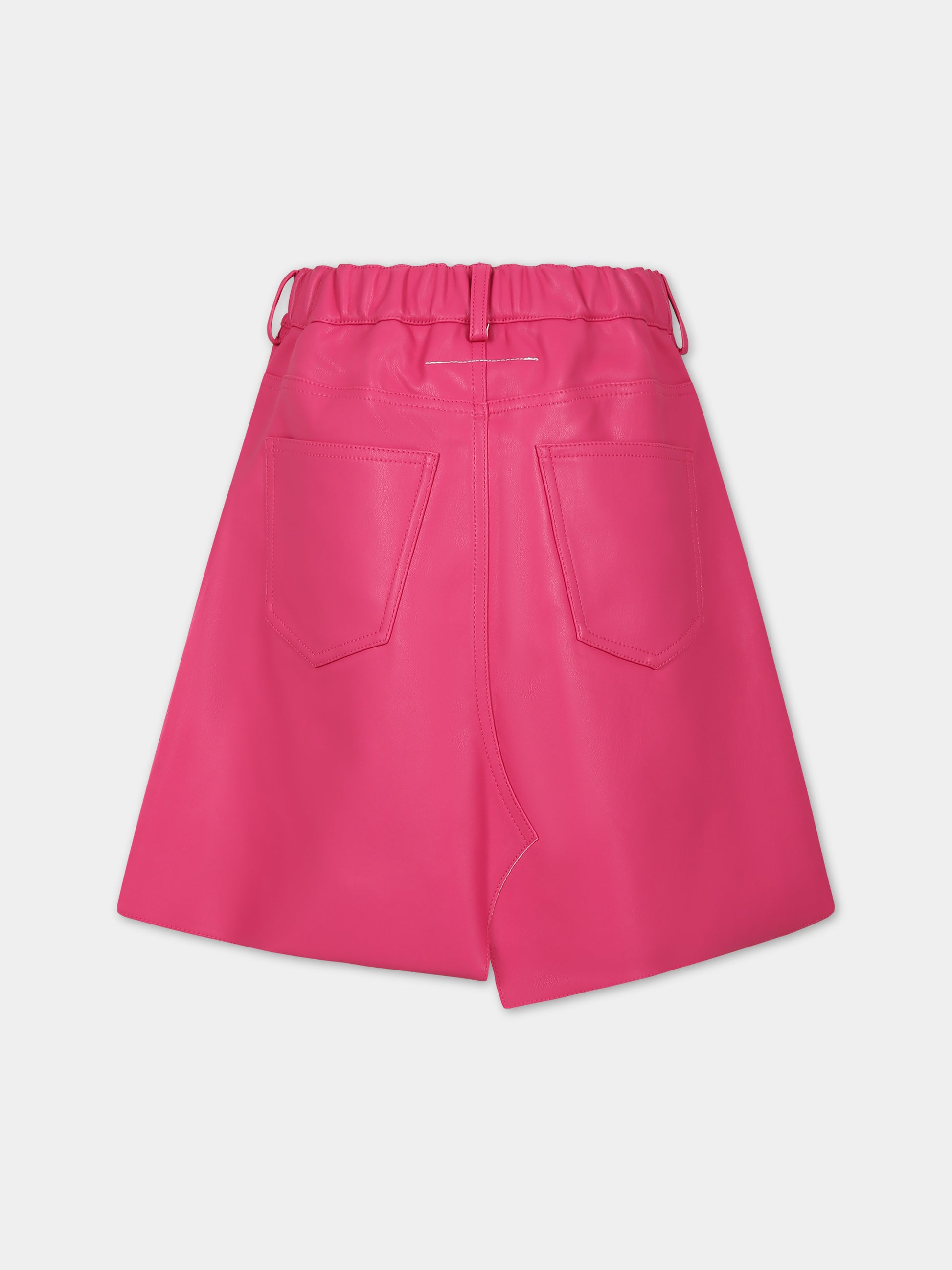 Gonna fucsia per bambina con logo,Mm6 Maison Margiela,M60199 MM065 MM6G7U M6306