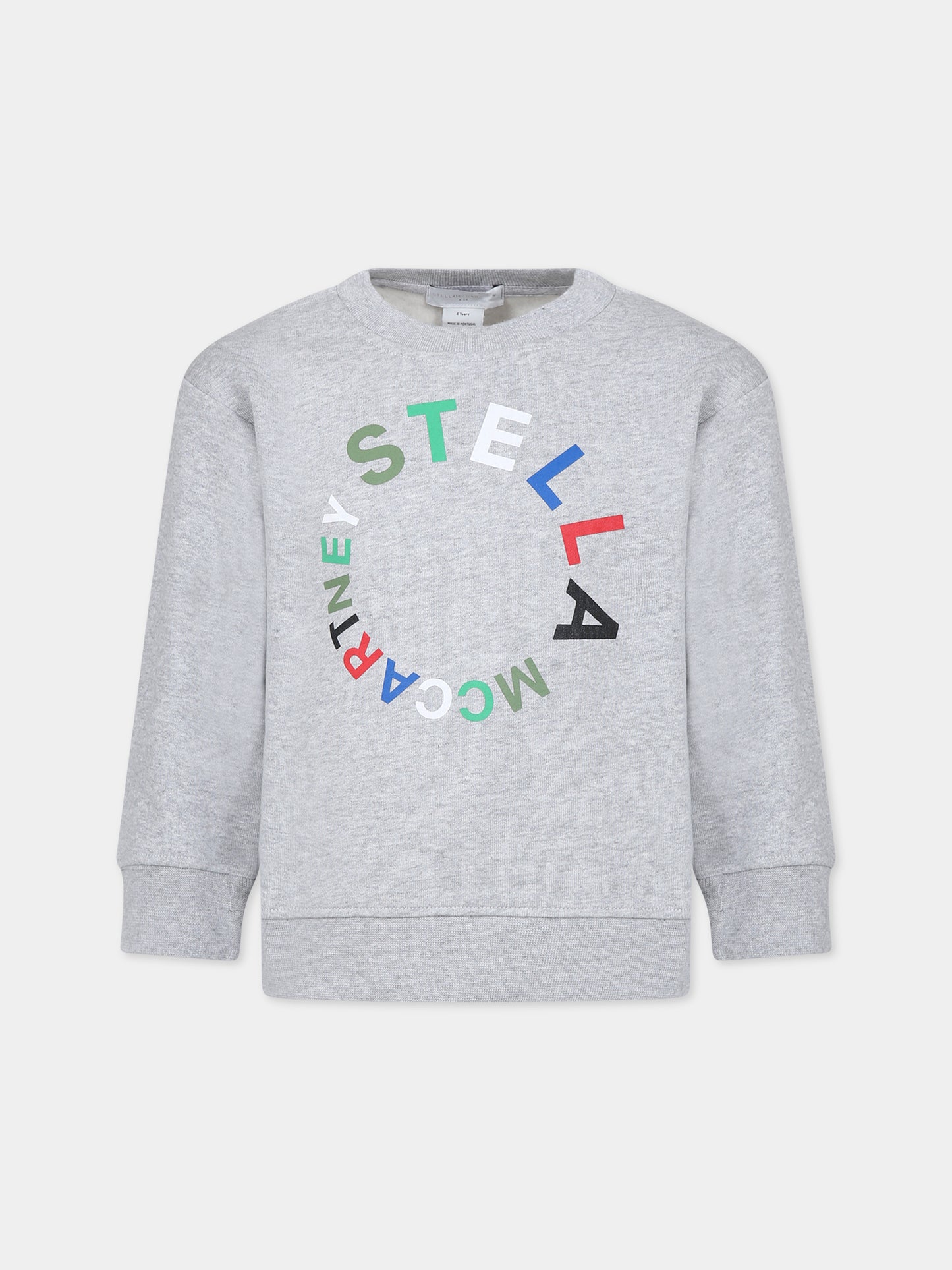 Felpa grigia per bambino con logo,Stella Mccartney Kids,TT4R60 Z0453 905