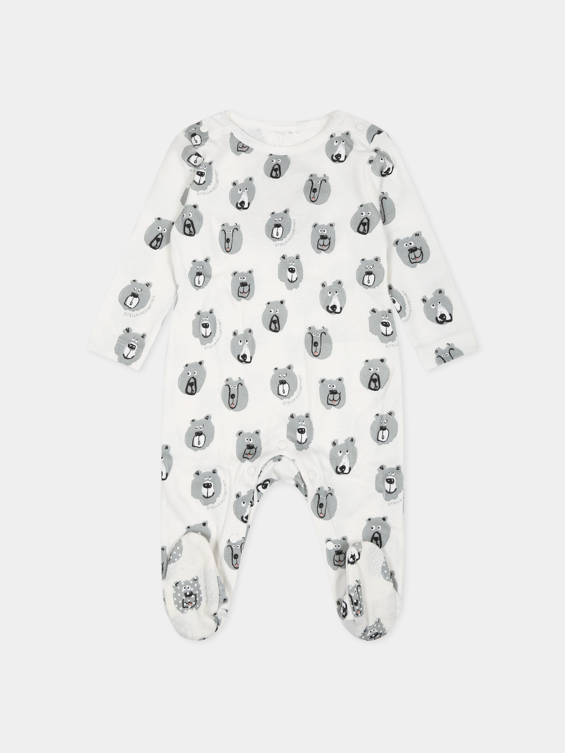 Set bianco per neonato con stampa e logo,Stella Mccartney Kids,TTB559 Z1486 101MC