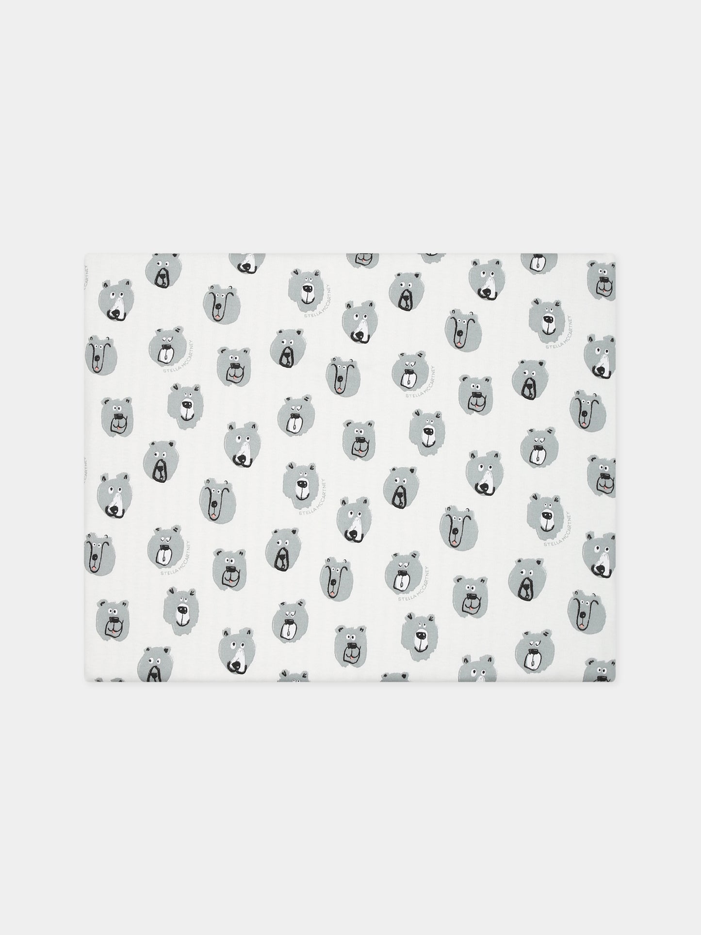 Coperta bianca per neonato con stampa e logo,Stella Mccartney Kids,TT0530 Z1486 101MC