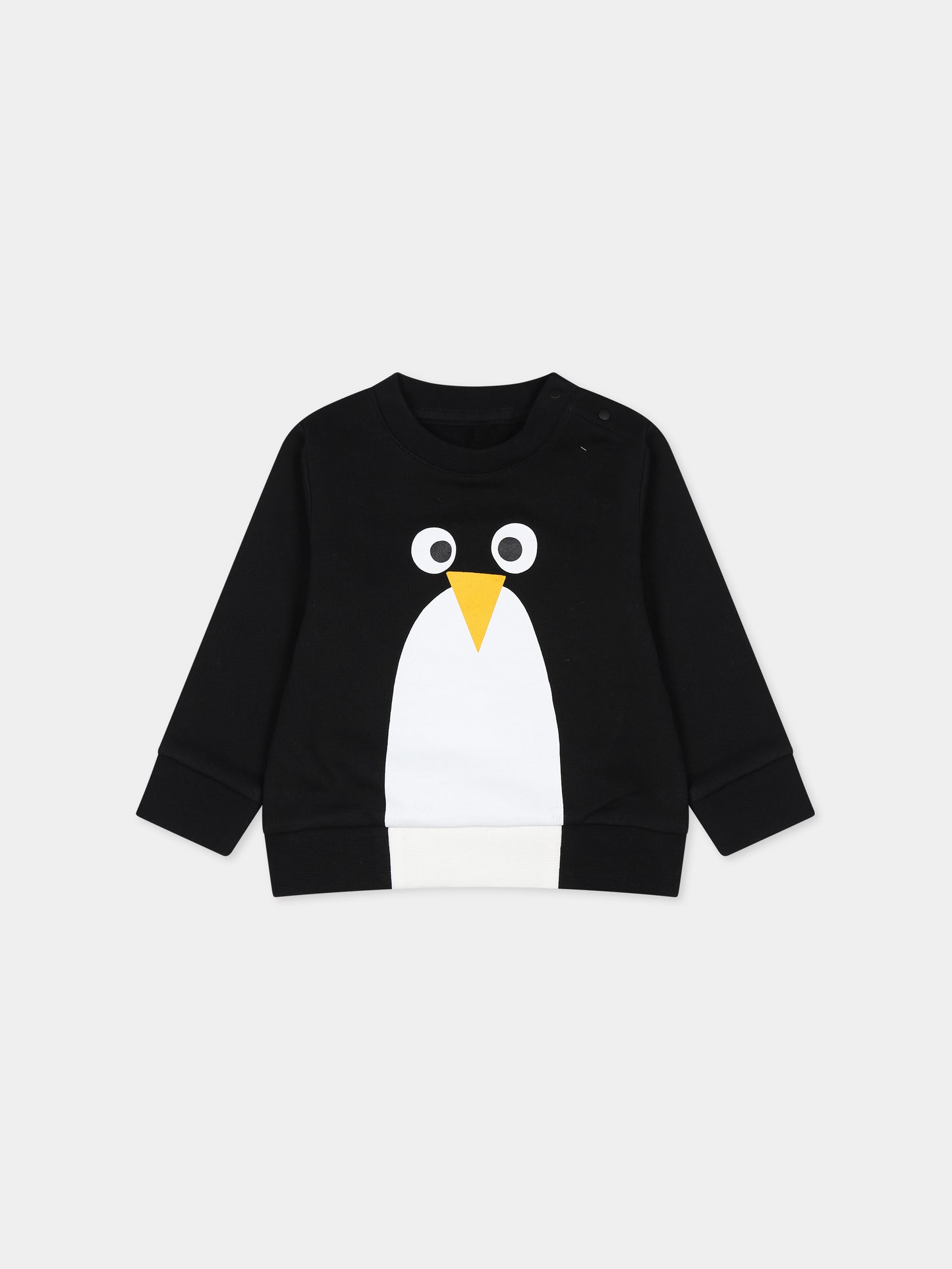 Felpa nera per neonato con stampa,Stella Mccartney Kids,TT4630 Z0447 930