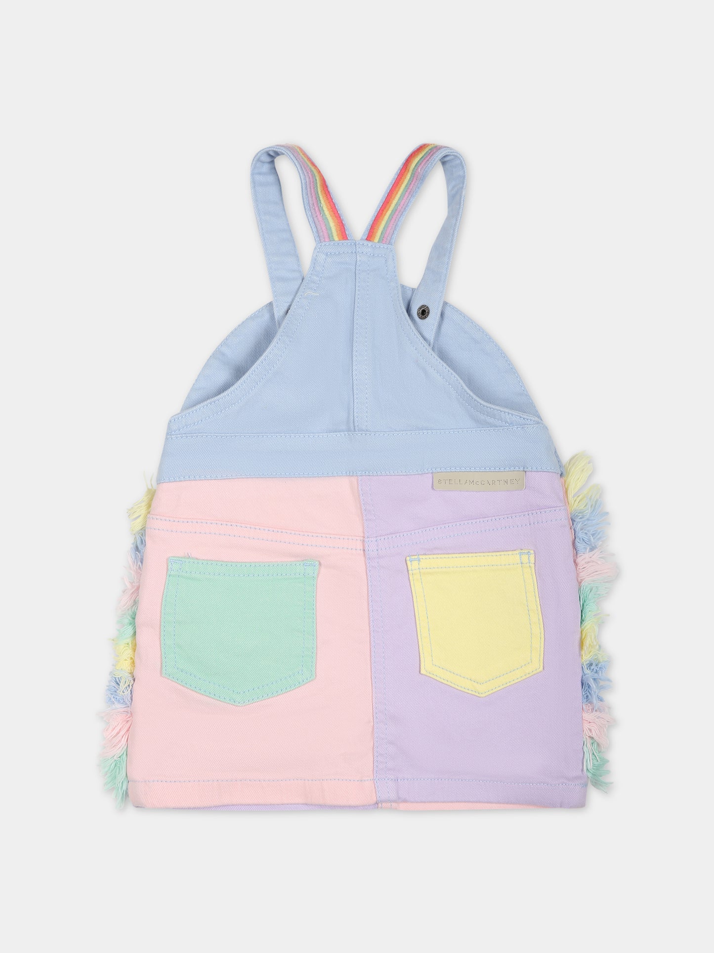 Salopette multicolor per neonata con  patch logato,Stella Mccartney Kids,TT1222 Z0156 999