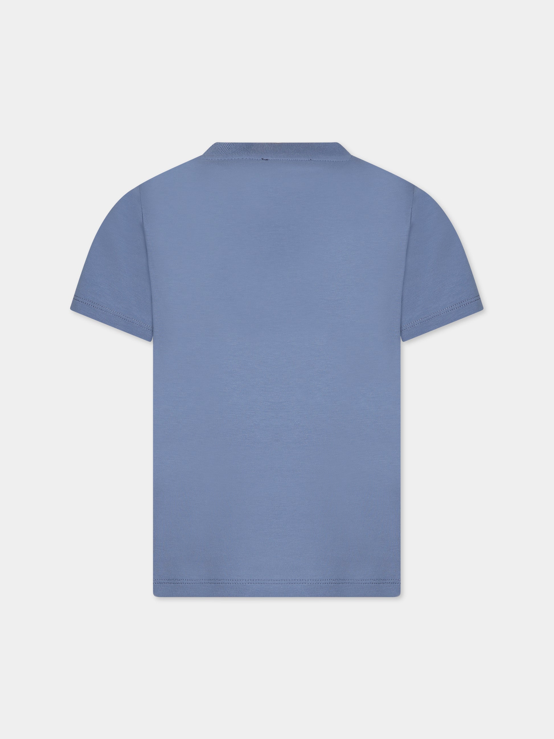 T-shirt blu per bambini con logo,Balmain Kids,BT8Q71 Z0116 668