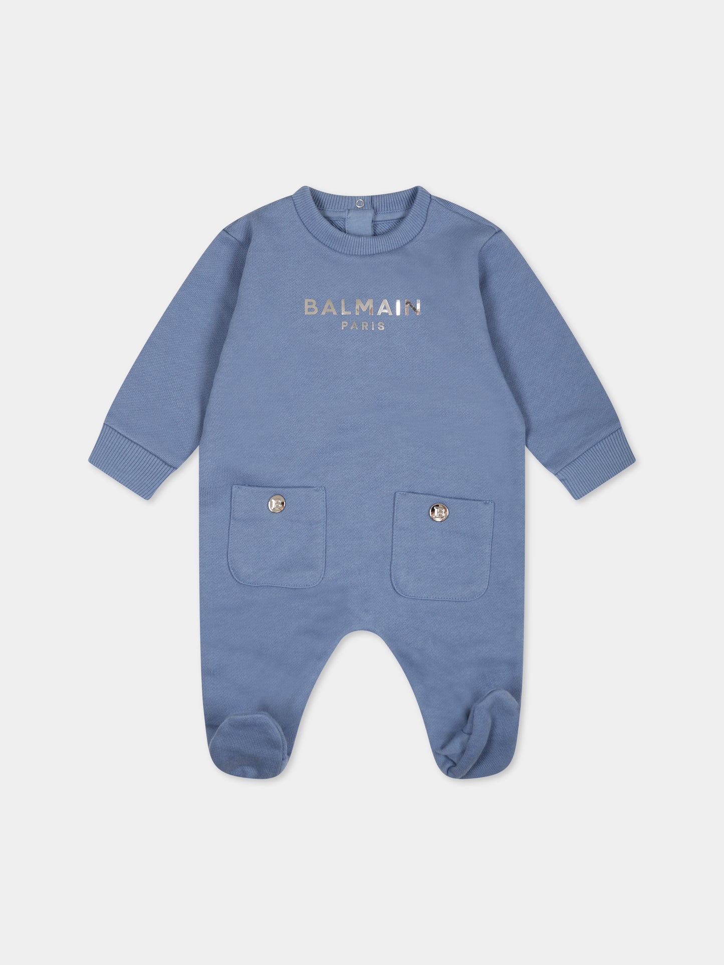 Set blu per neonato con logo,Balmain Kids,BTB510 Z0001 668AG