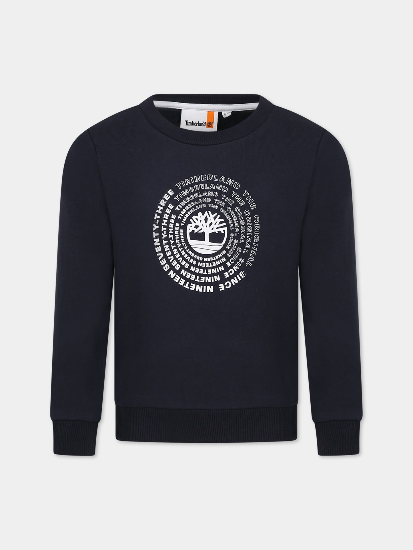 Felpa blu per bambino con logo,Timberland,T25U55 857